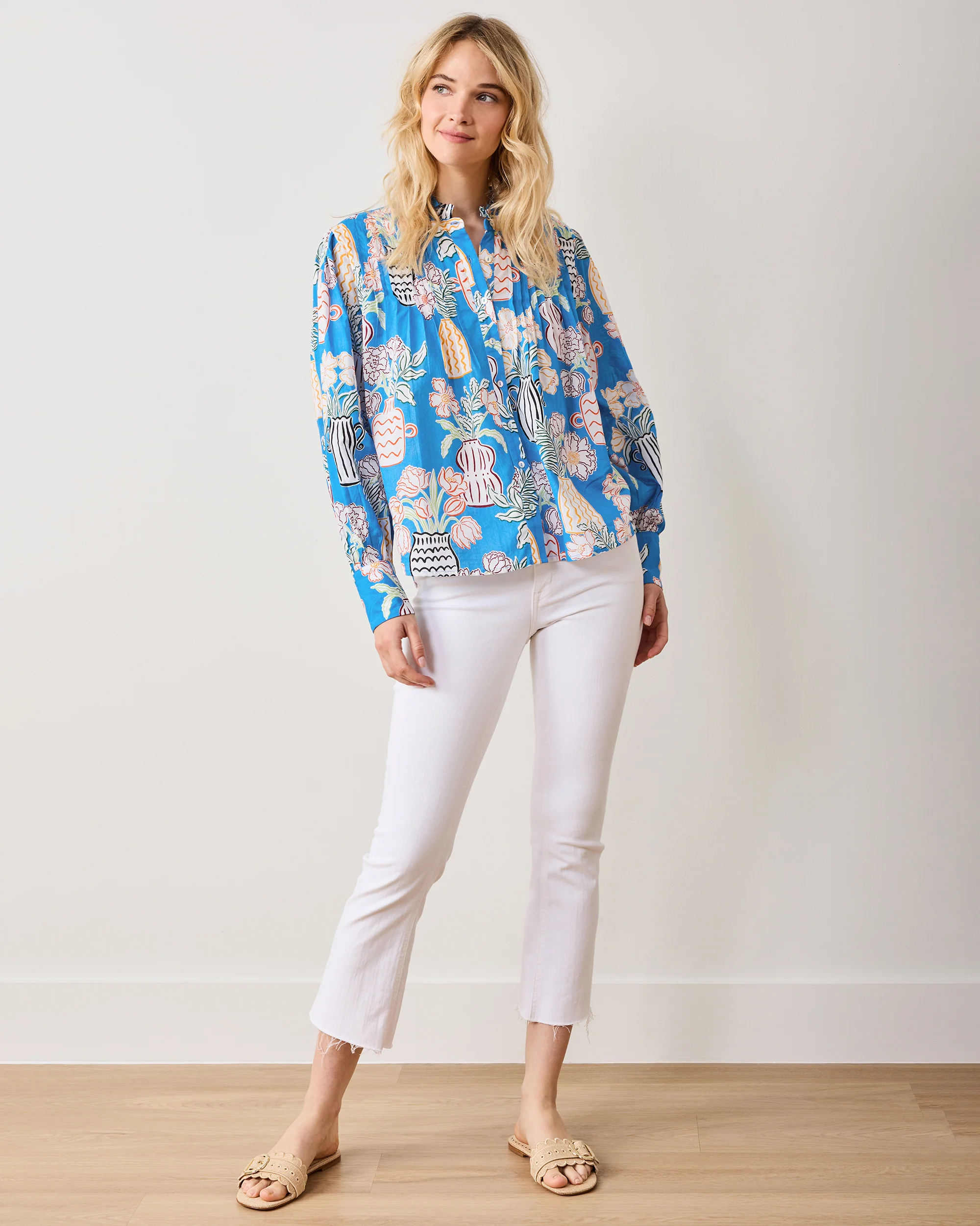 Antique Vases - On a Whim Blouse - Blue Sky - Image 3