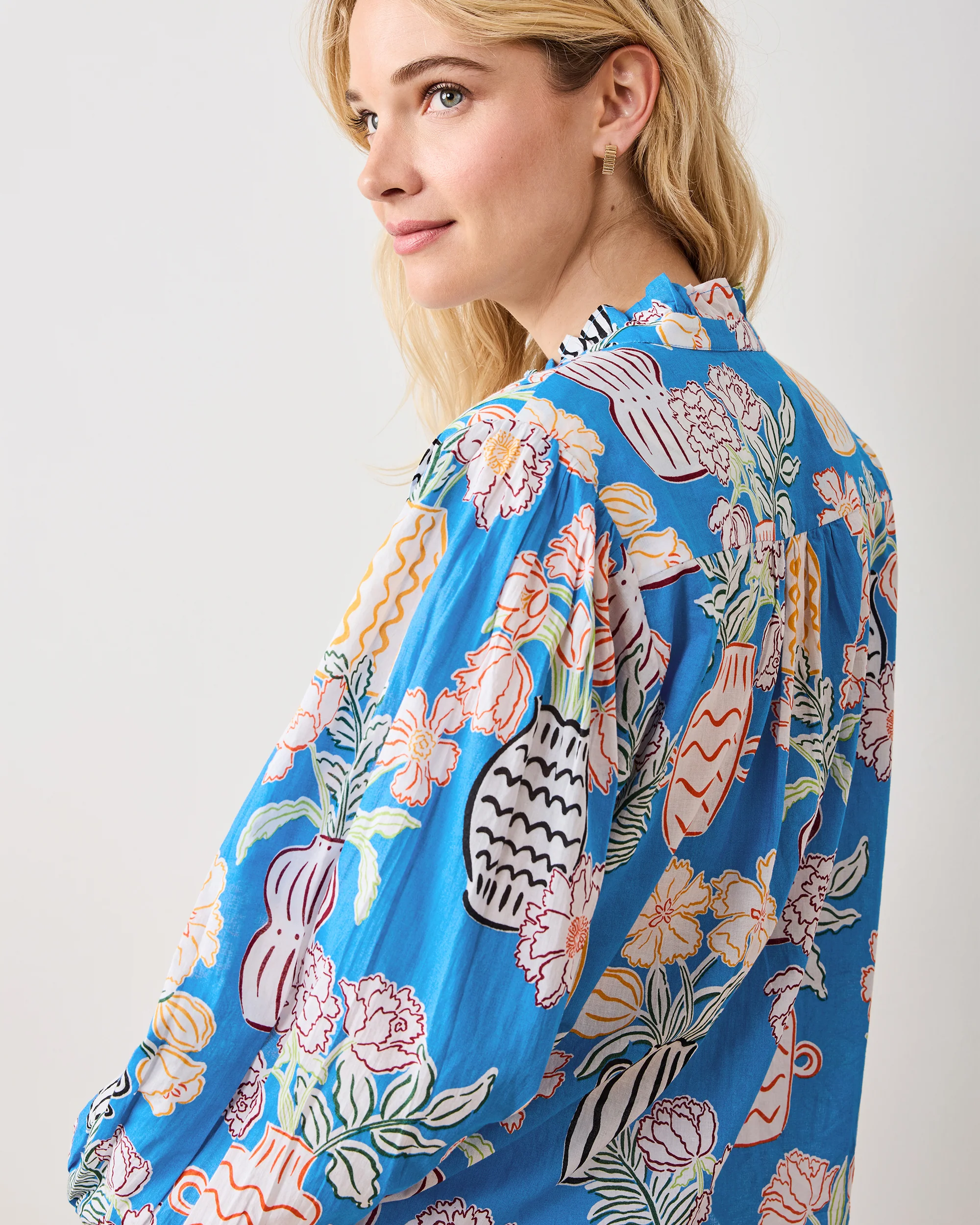Antique Vases - On a Whim Blouse - Blue Sky - Image 4