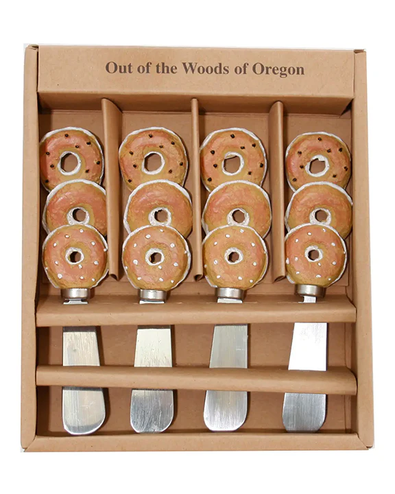 Bagel Combo - Set of 4 Cheese and Butter Spreaders - Out of the Woods of Oregon