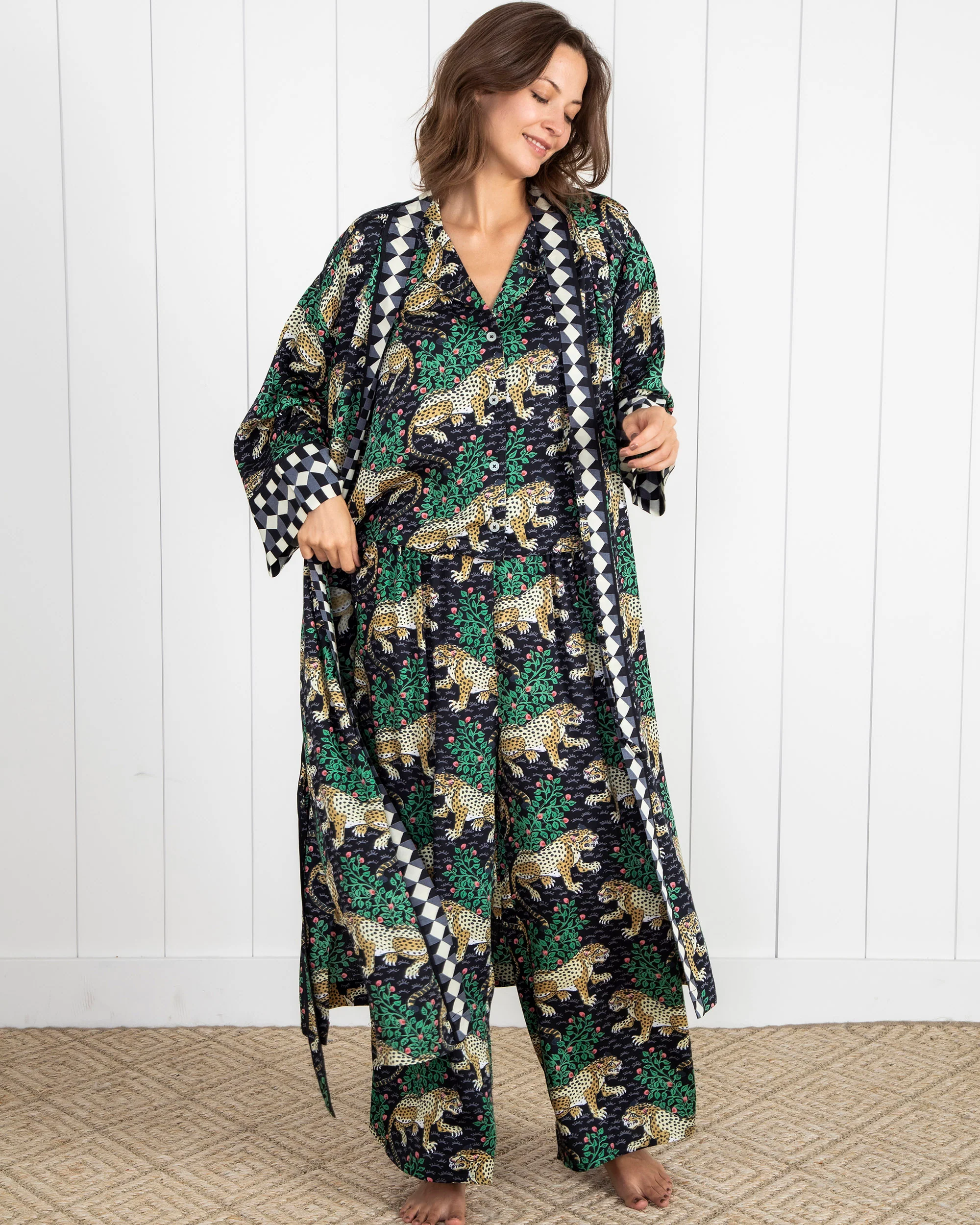 Bagheera - Eco Satin Robe - Ink - Image 5
