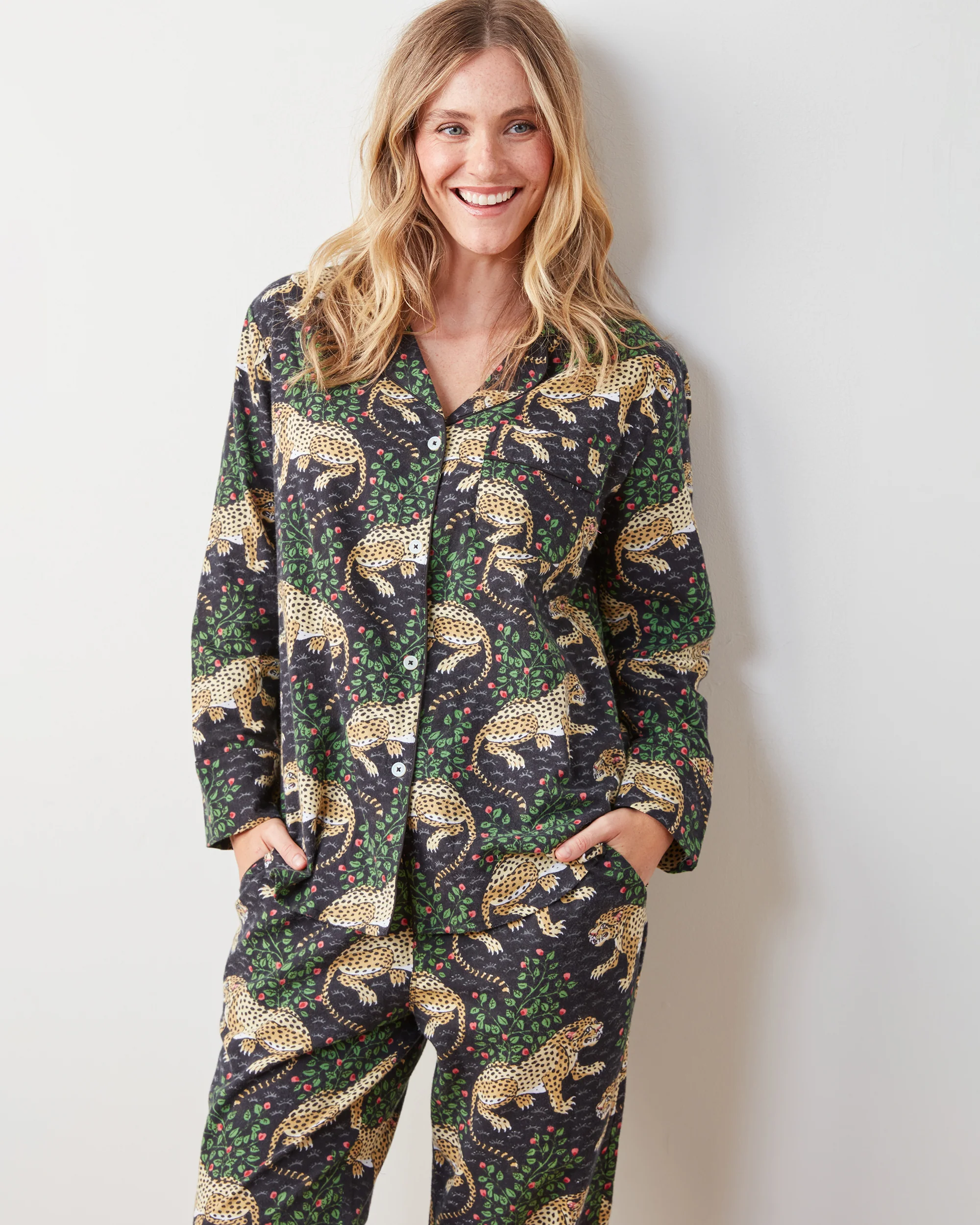 Bagheera - Lightweight Flannel Long PJ Set - Ink - Image 4