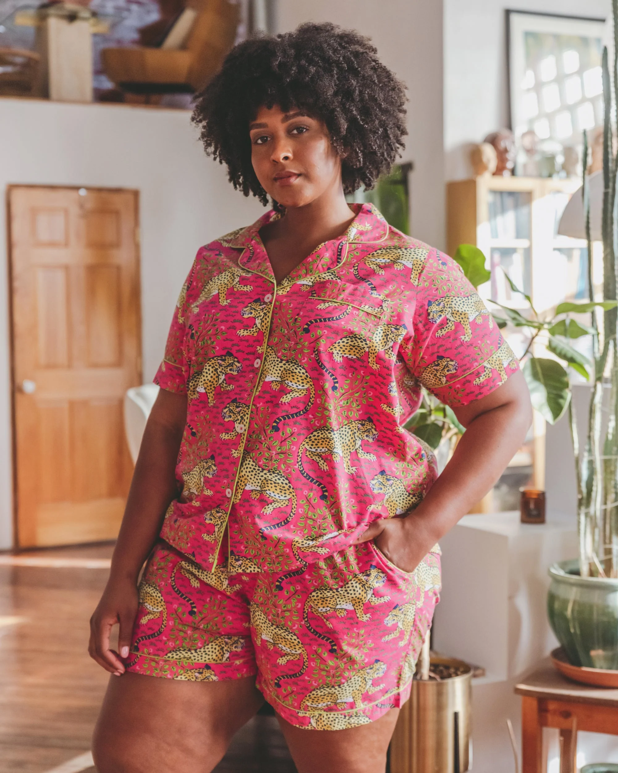 Bagheera - Petite Short PJ Set - Hot Pink - Image 7