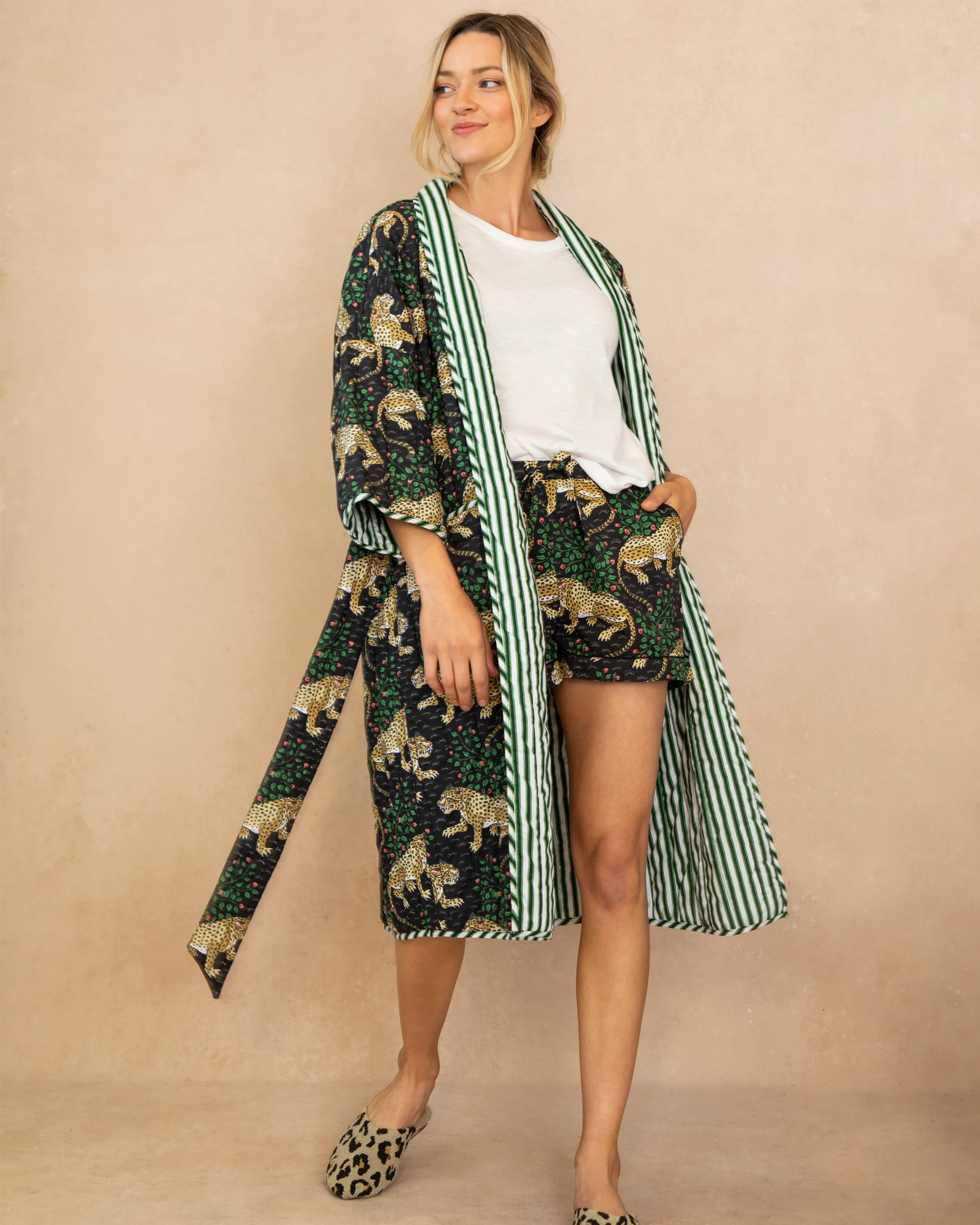 Bagheera - Reversible Quilted Robe - Ink - Image 5