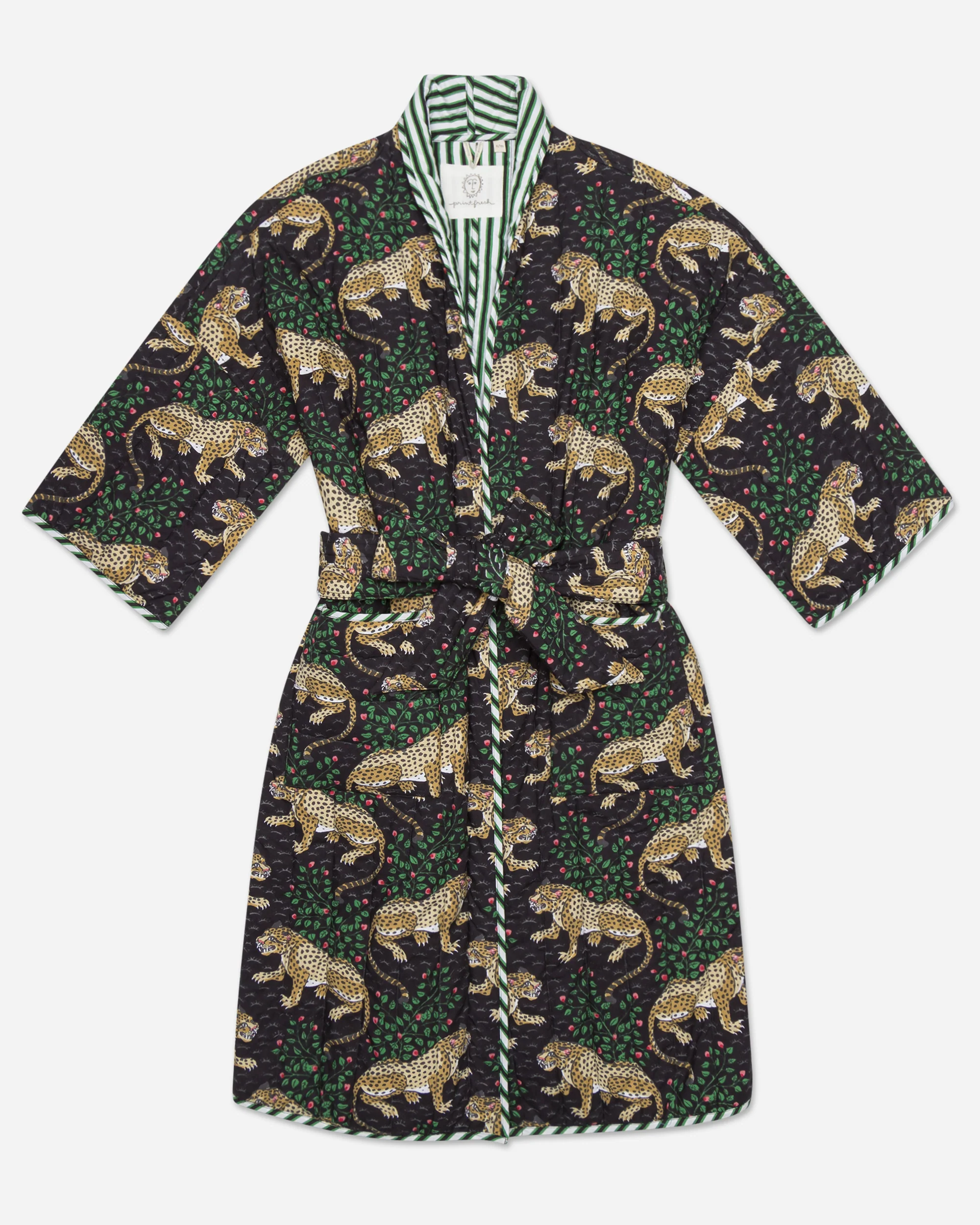 Bagheera - Reversible Quilted Robe - Ink - Image 7