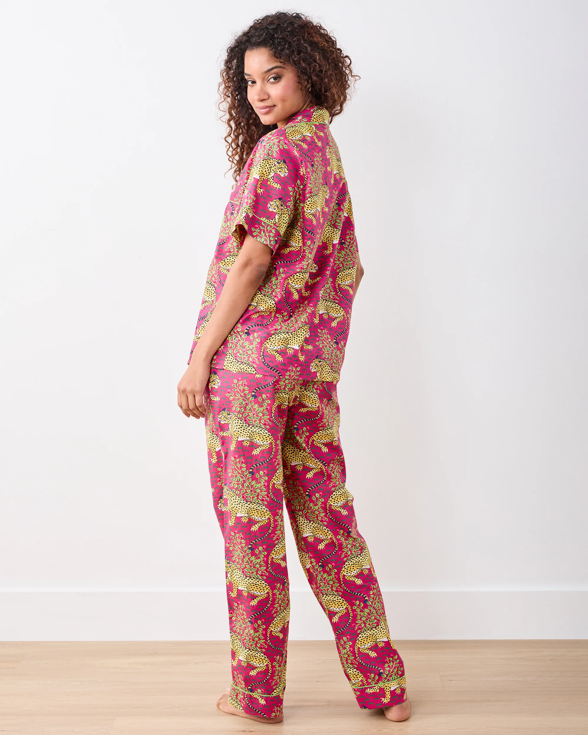 Bagheera - Short Sleeve Top & Long Pants Set - Hot Pink - Image 4