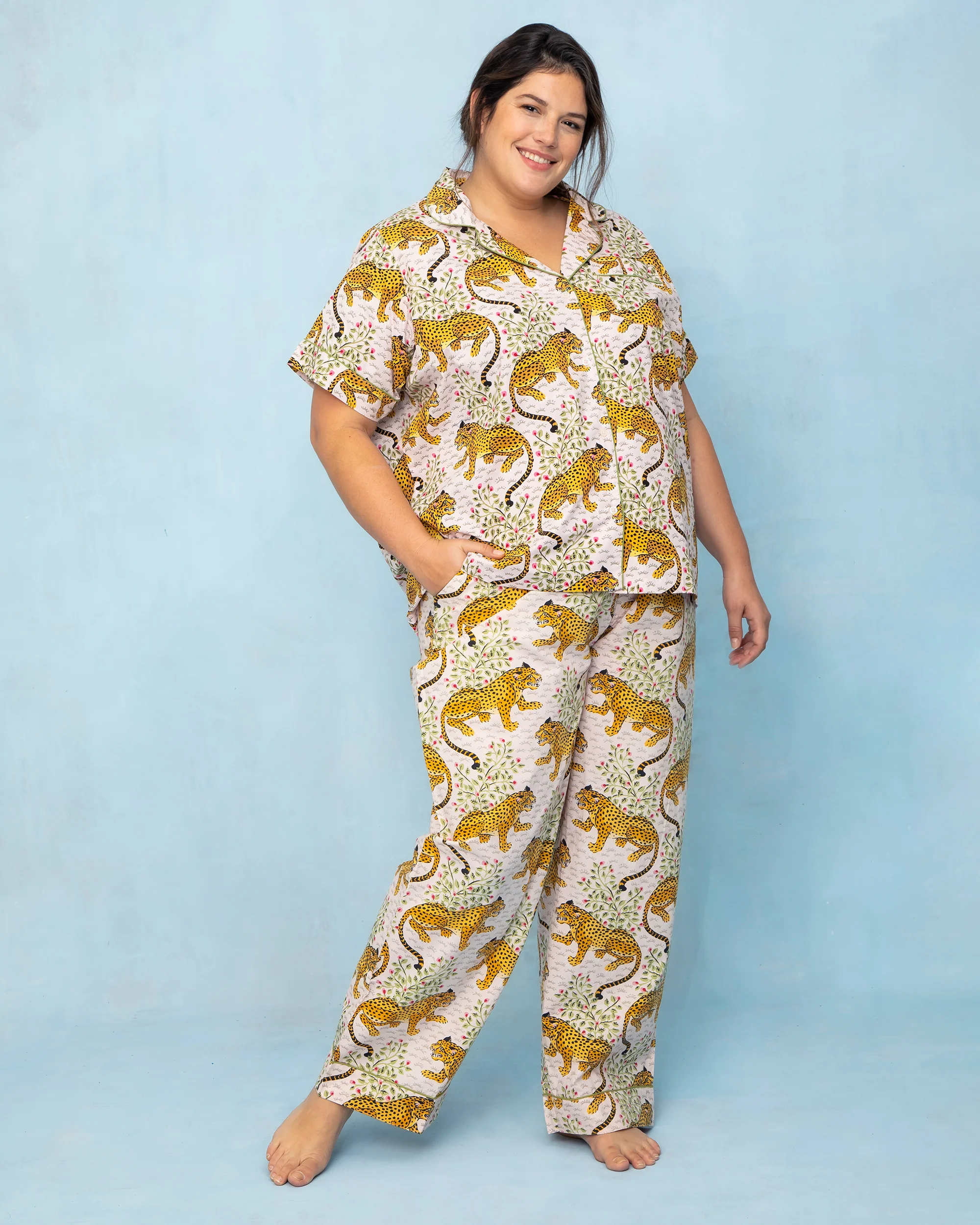 Bagheera - Short Sleeve Top & Long Pants PJ Set - Blush - Image 4