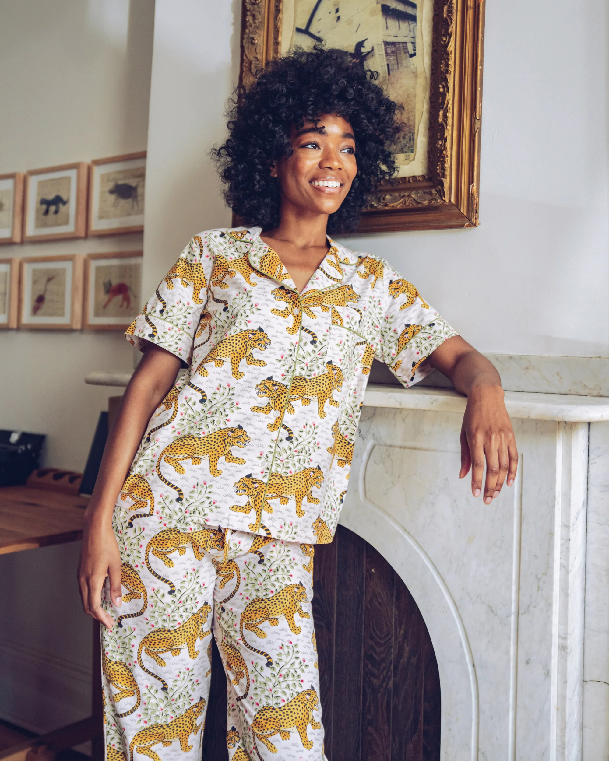 Bagheera - Short Sleeve Top & Long Pants PJ Set - Blush - Image 6
