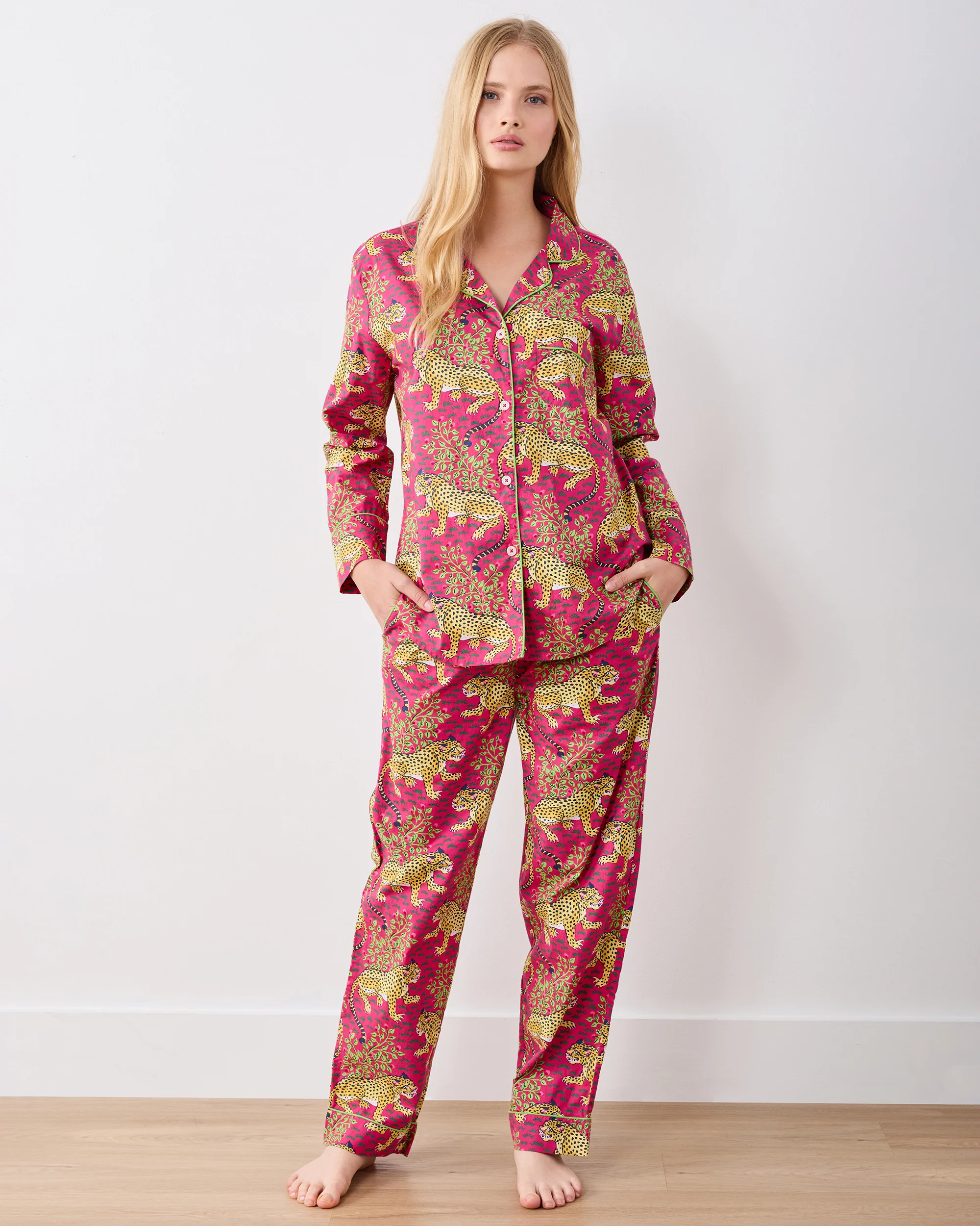 Bagheera - Petite Long PJ Set - Hot Pink - Image 4