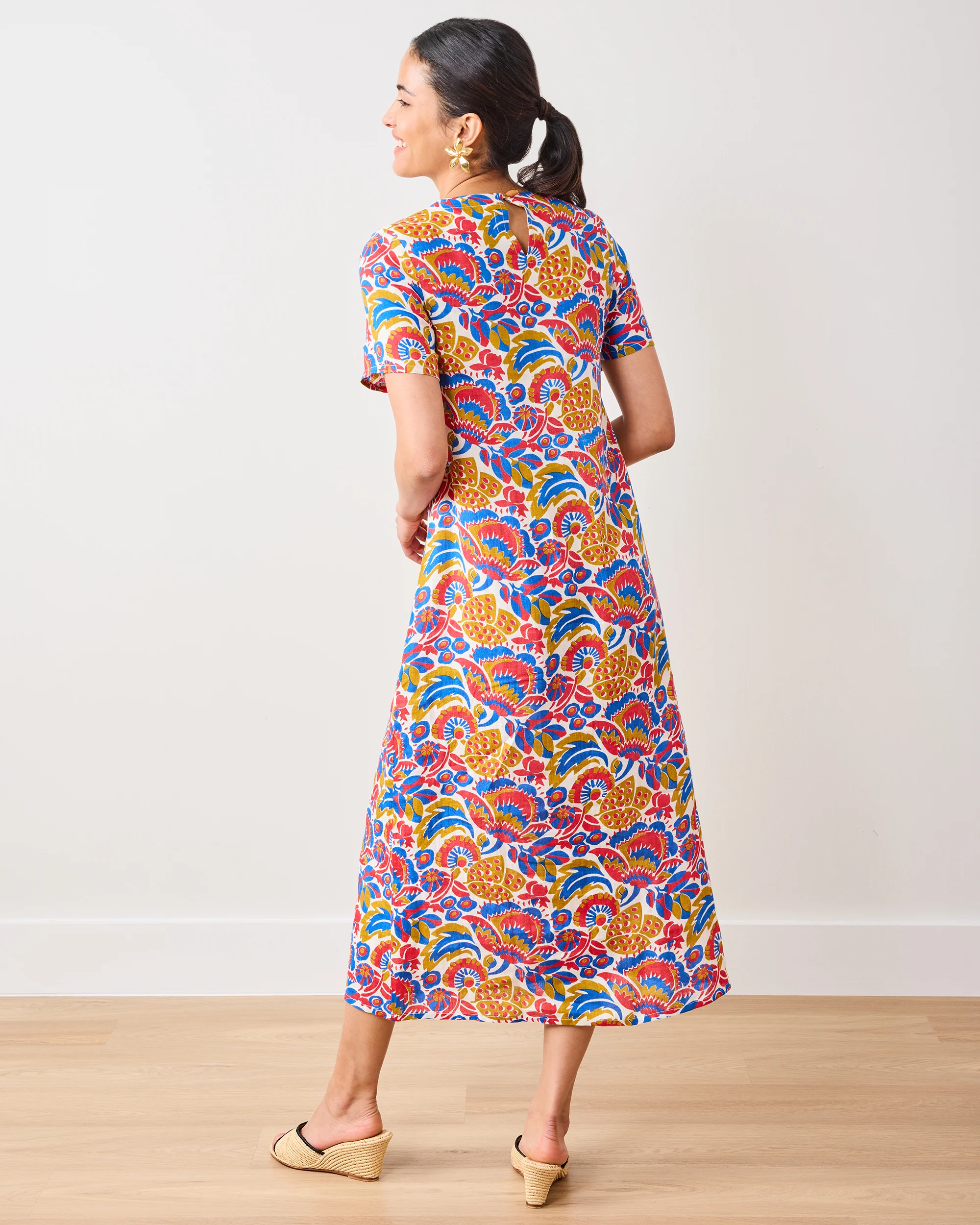 PF + Pencil & Paper Co. Bahama Blooms - Camila Dress - Blue & Red - Image 5