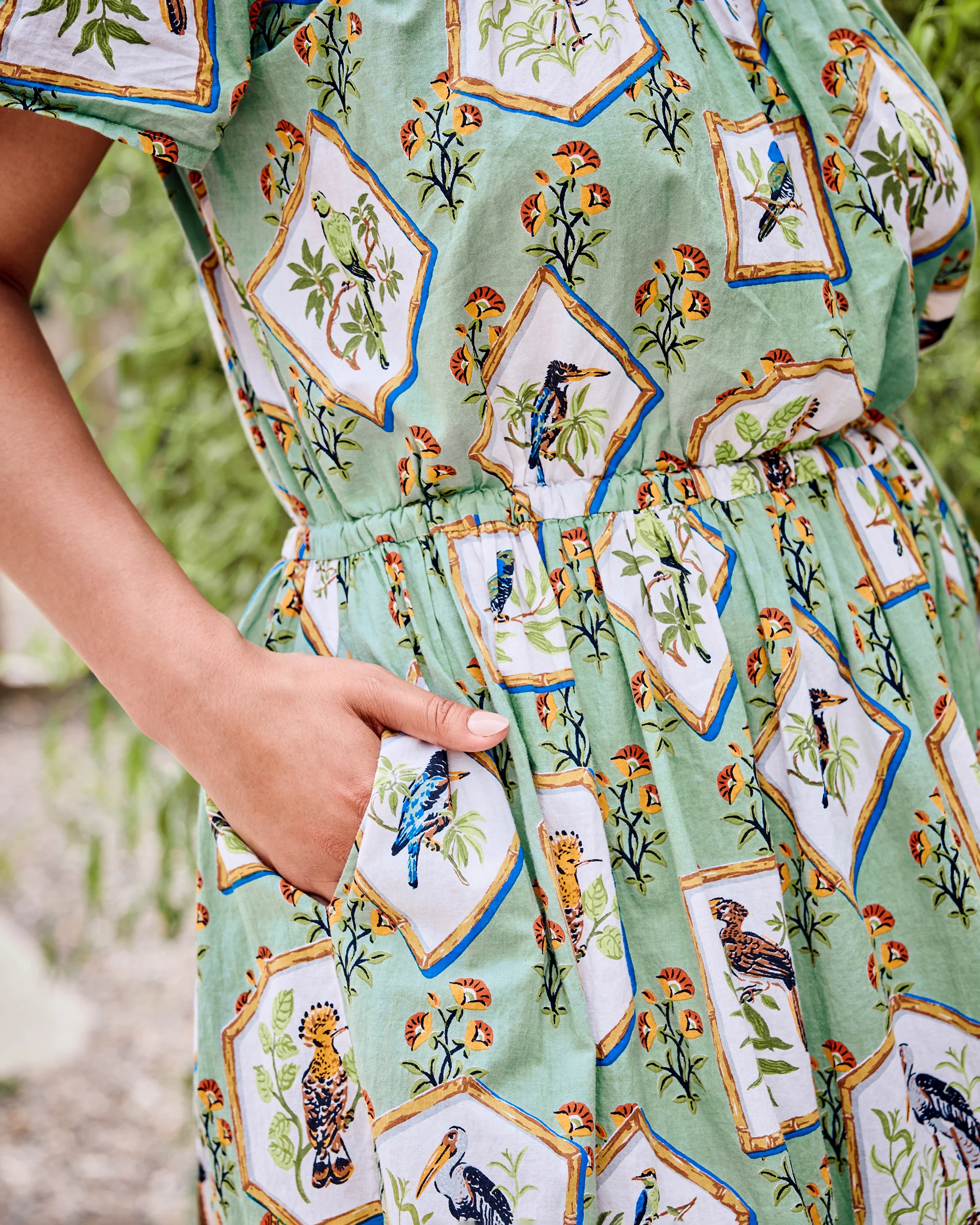 Birds Of India - Eyes on You Dress - Sage - Image 3
