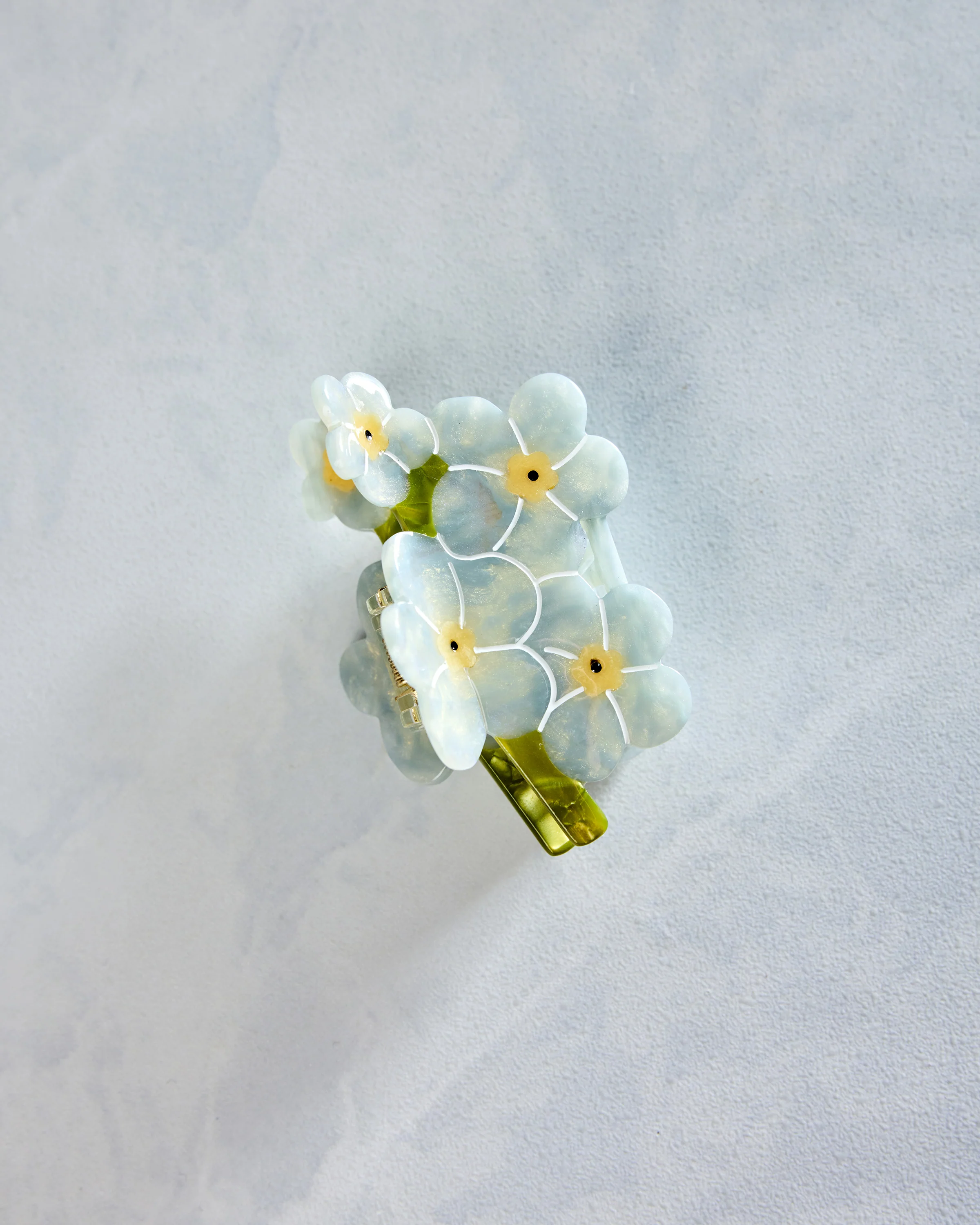 Blue Combo - Hand Painted Forget Me Not Claw Hair Clip - Solar Eclipse - Image 3