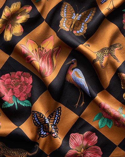 Botanical Checkerboard - Eco Satin Wildest Dreams Set - Caramel - Image 7