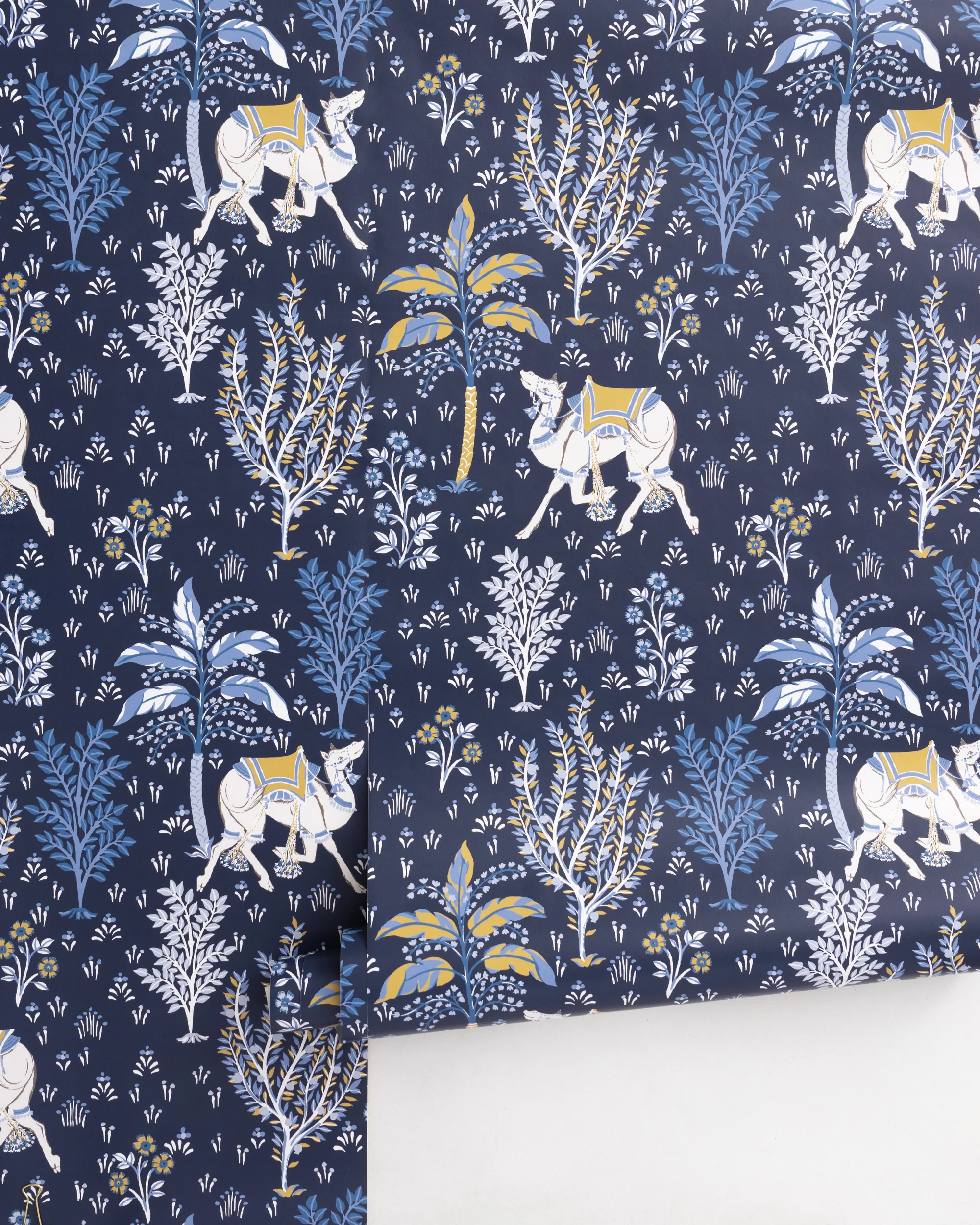 Camel's Courtyard - Peel & Stick Wallpaper - Navy - Image 4