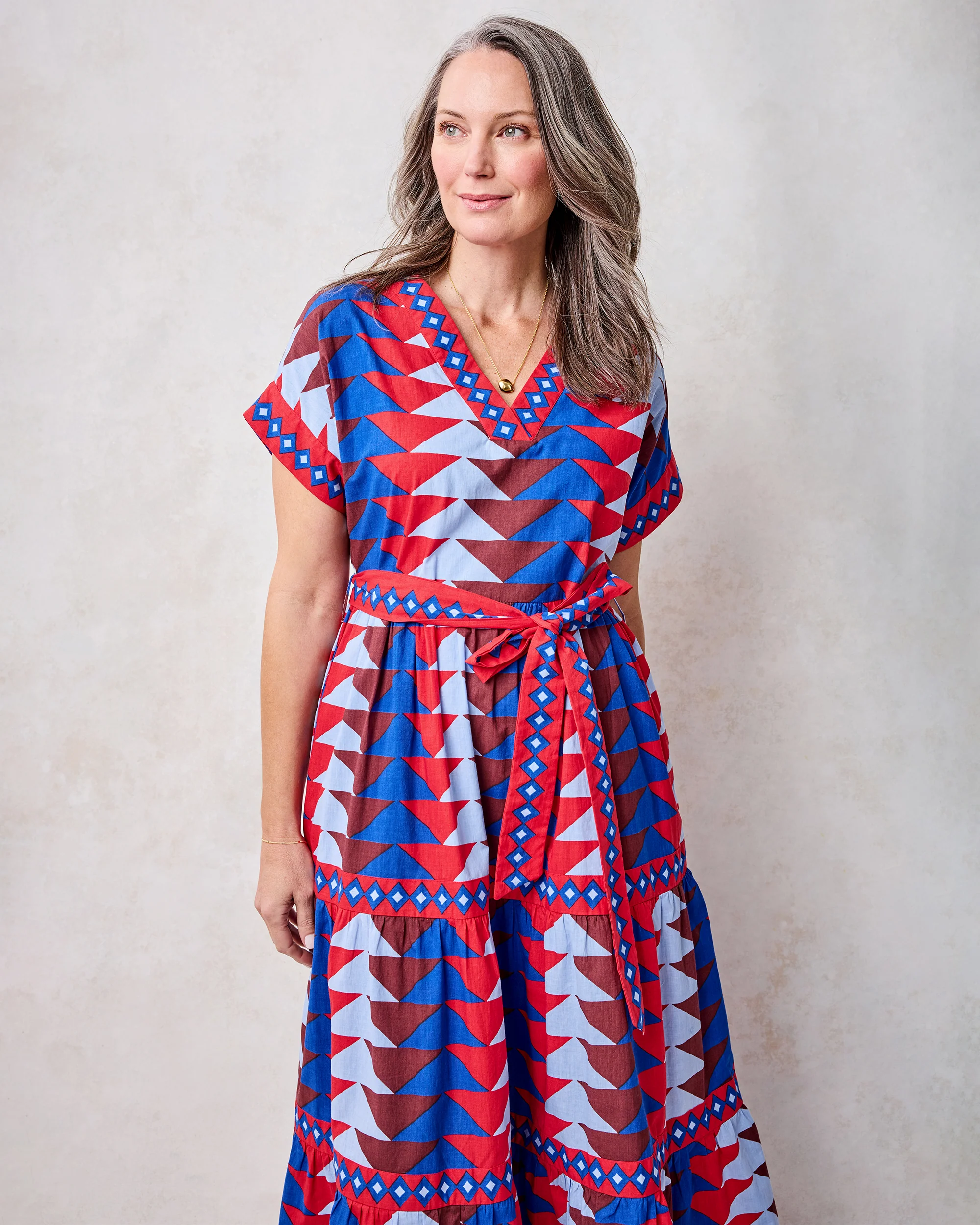 Canyon Geo - Harbour Dress - Arizona Blue - Image 3