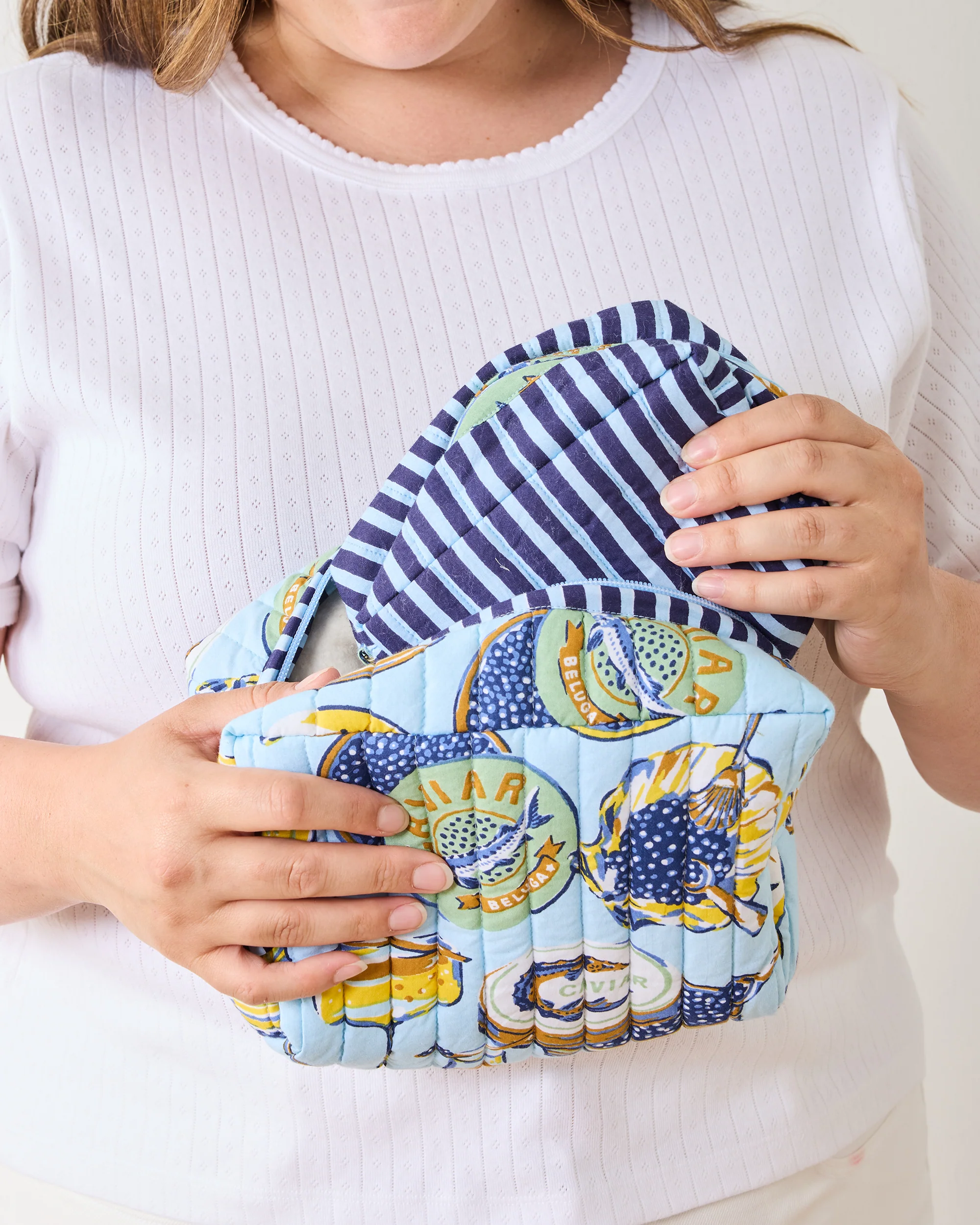 Champagne & Caviar - Three's Best Pouch Set - Pale Blue - Image 3
