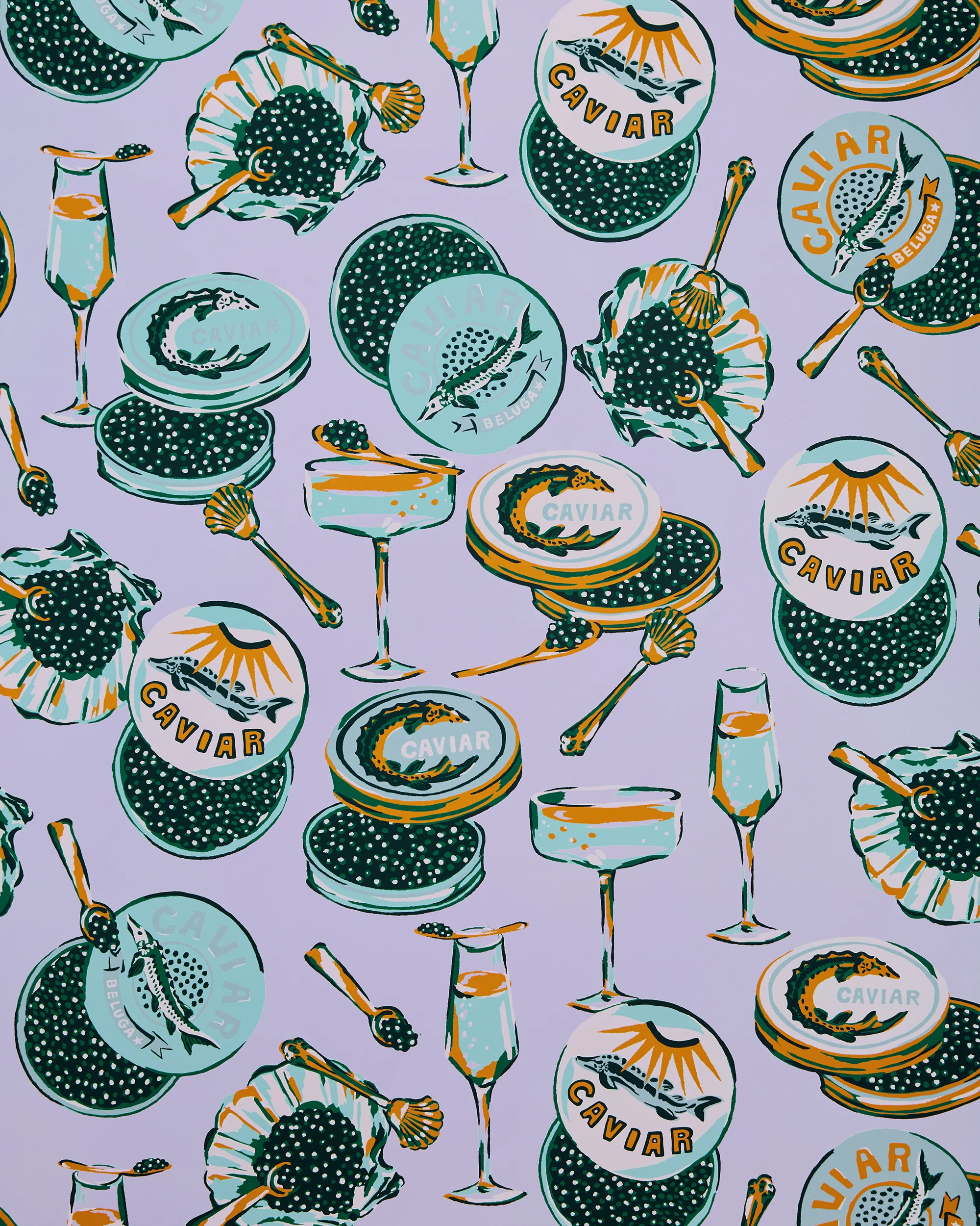 Champagne & Caviar - Peel & Stick Wallpaper - Lavender - Image 6