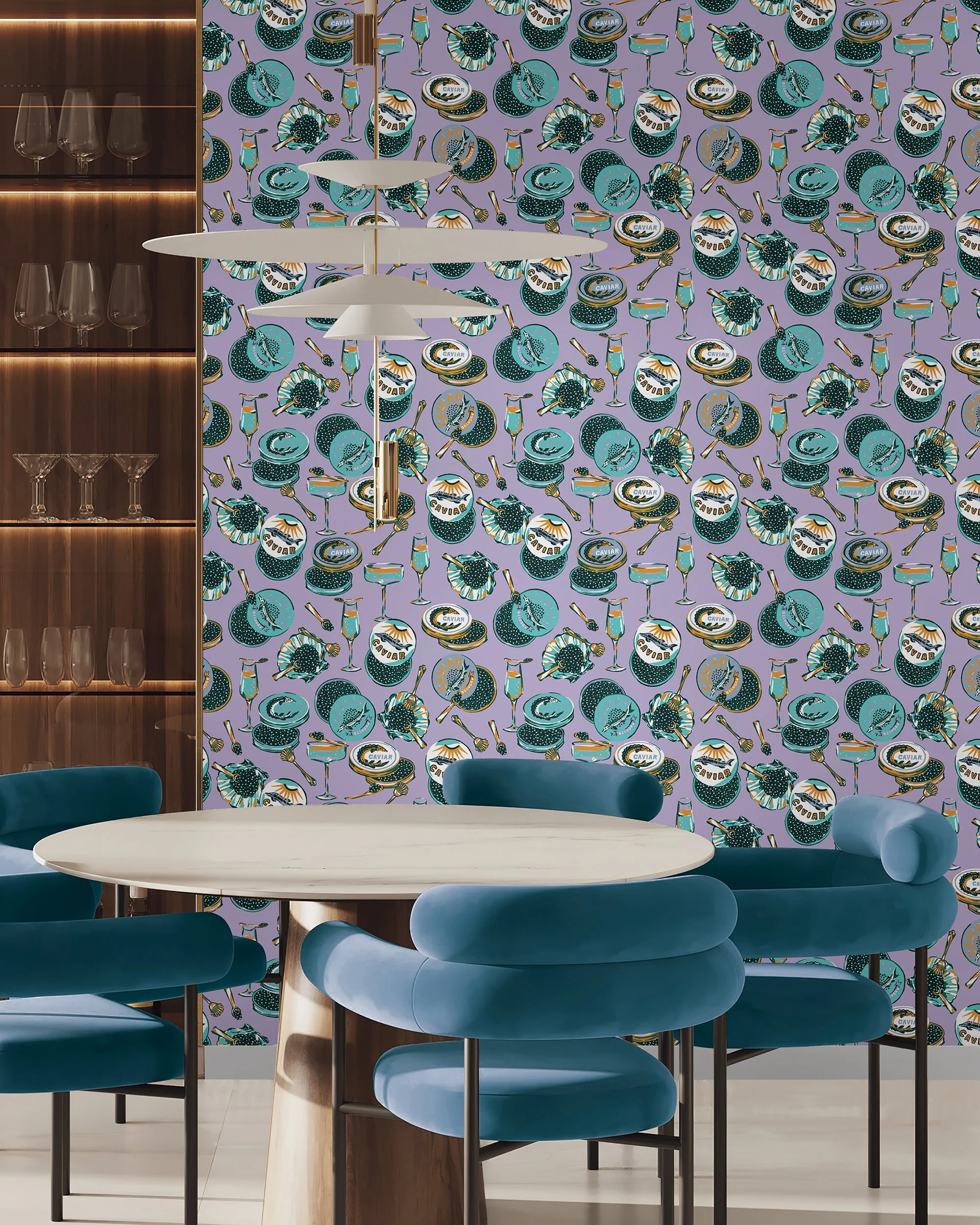 Champagne & Caviar - Peel & Stick Wallpaper - Lavender - Image 8