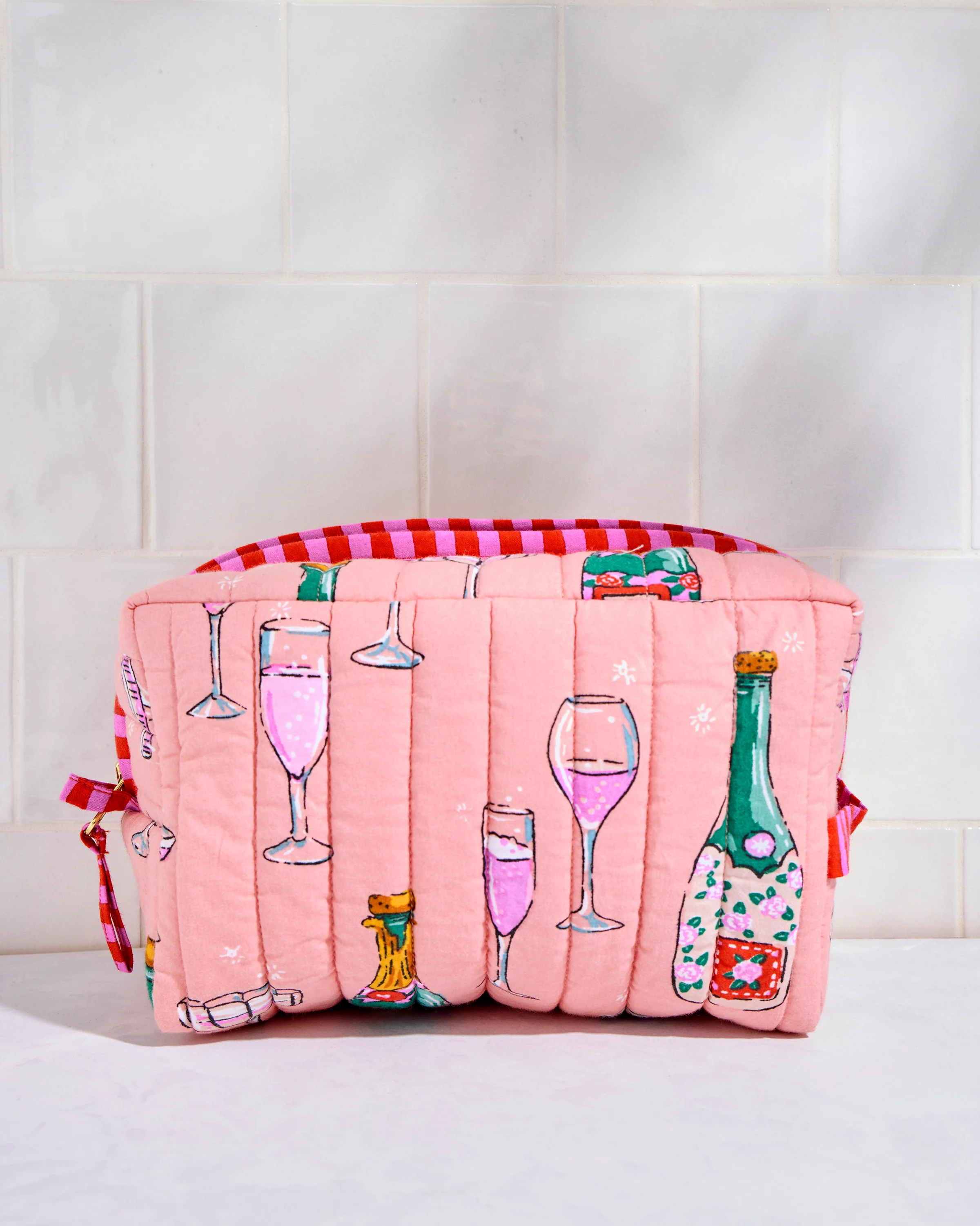 Champagne Tower - Quilted Pouch - Peach Fizz - Image 3