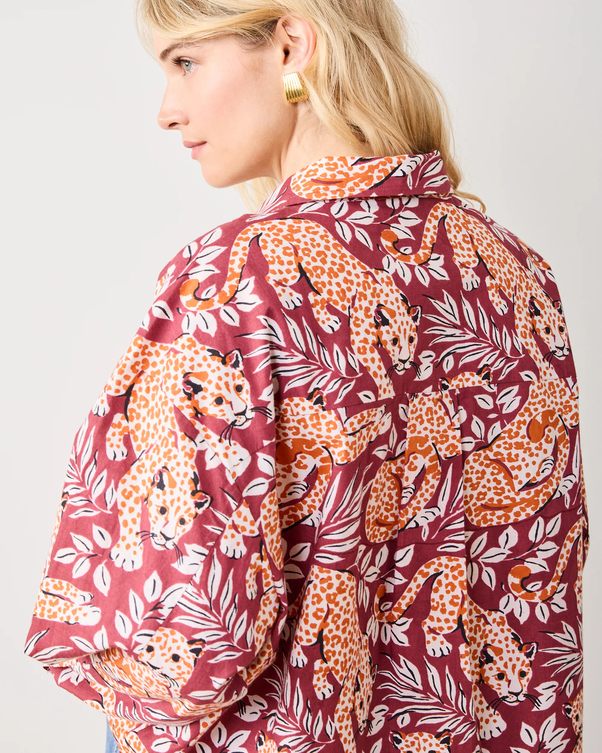 City Cats - Cleo Button Down - Maroon Night - Image 4