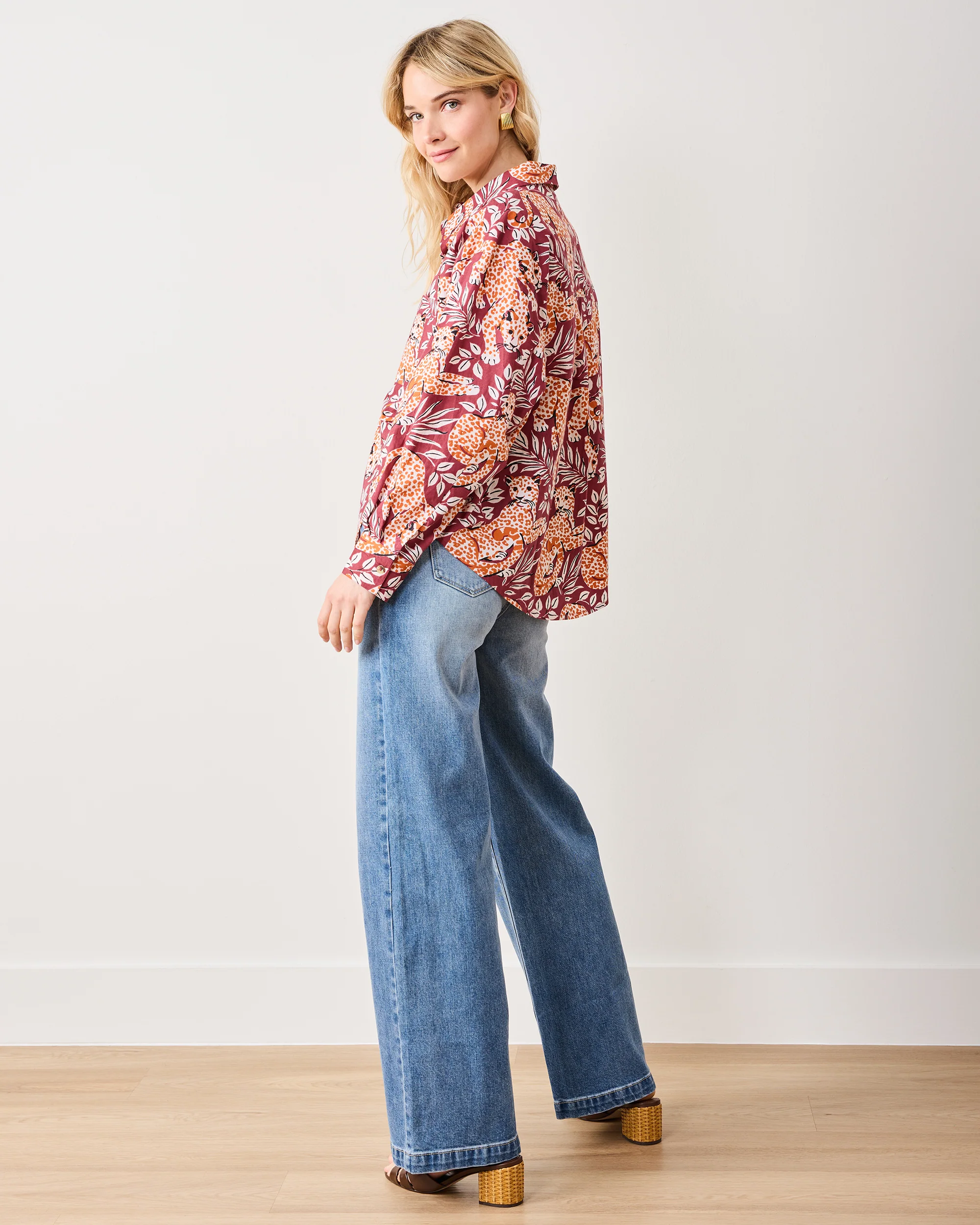 City Cats - Cleo Button Down - Maroon Night - Image 6