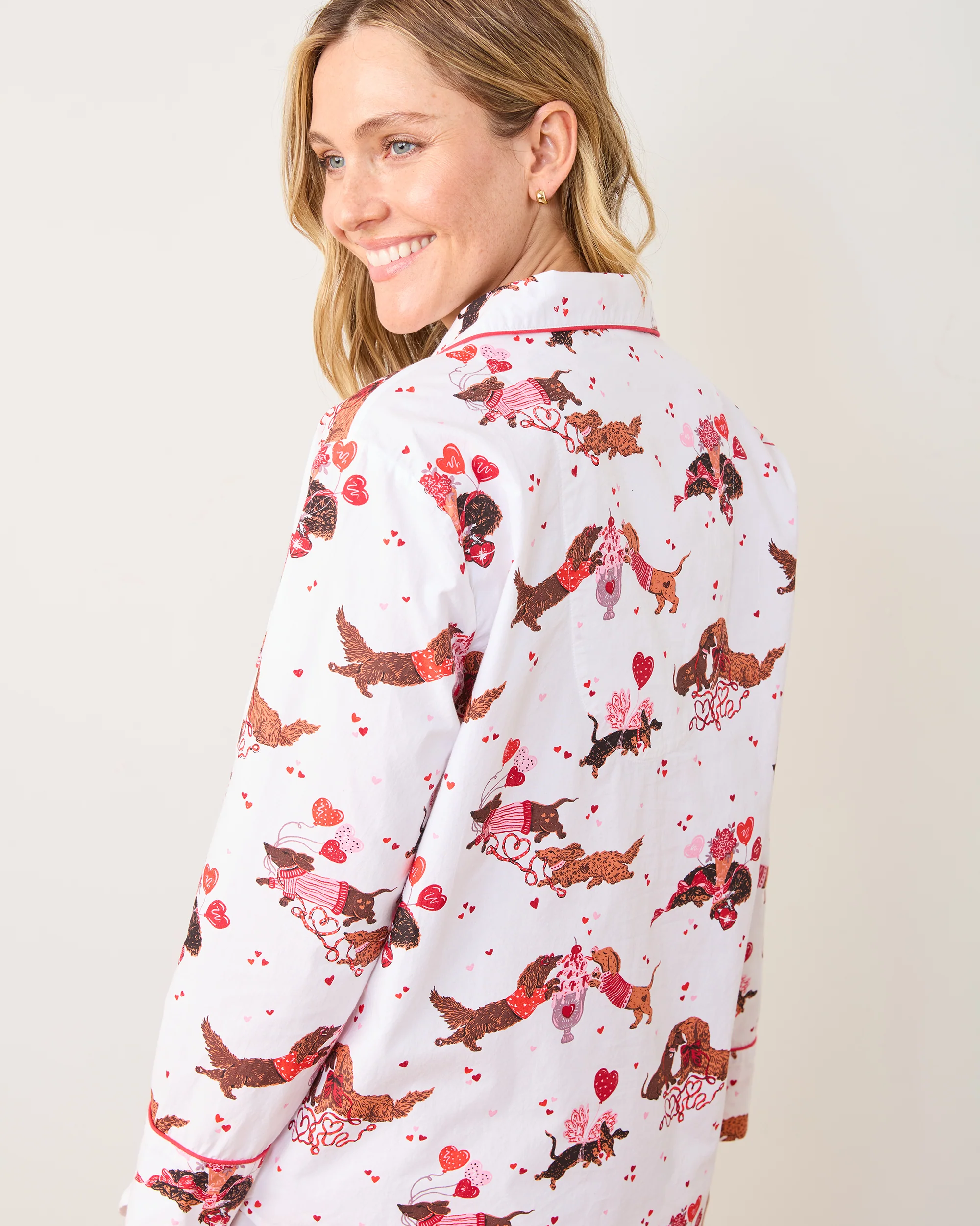 Dachshund Date - Long PJ Set - Cloud - Image 5