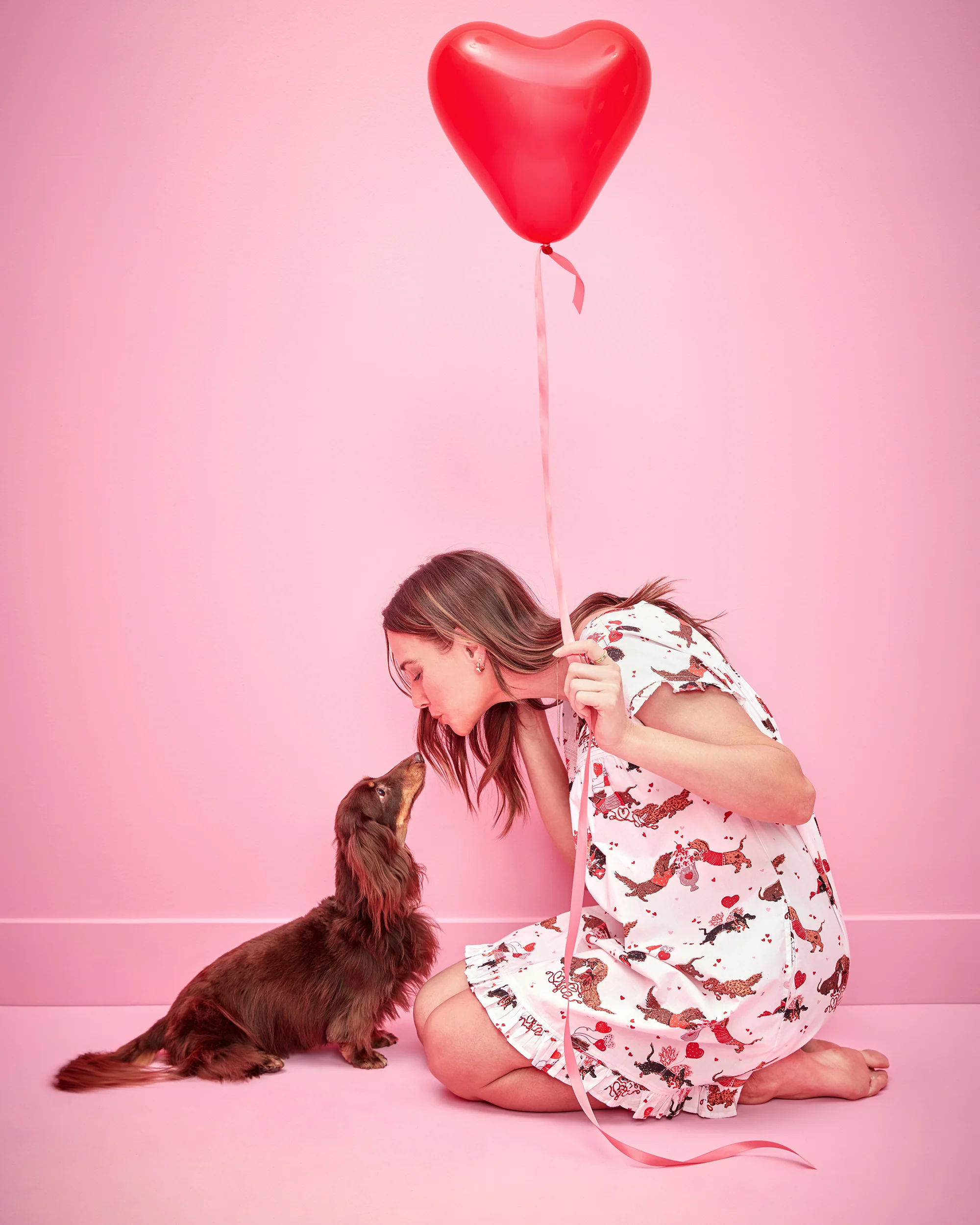 Dachshund Date - Pintuck Nightgown - Cloud - Image 6