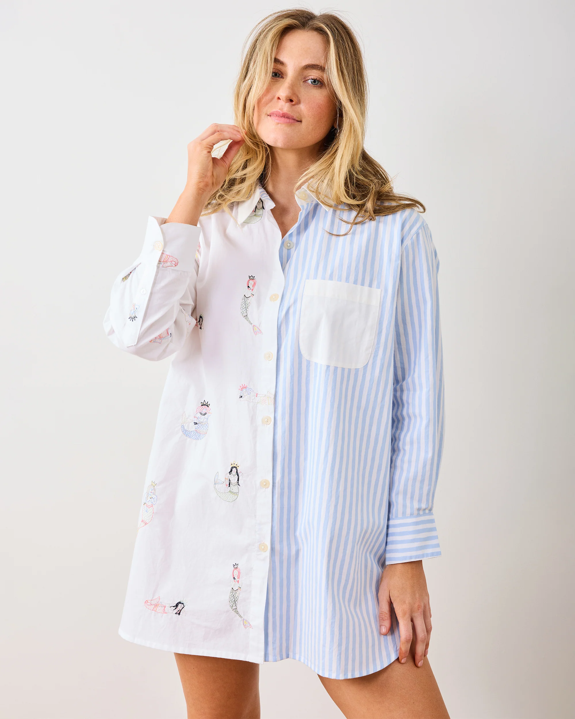 Daughters Of Triton - Everyday Button Down - Cloud - Image 6