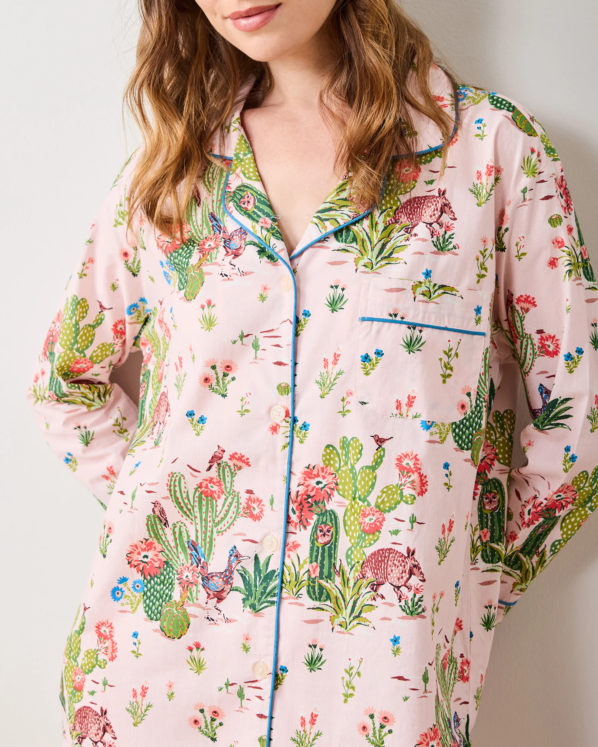 Desert Dream - Long PJ Set - Pink Cactus