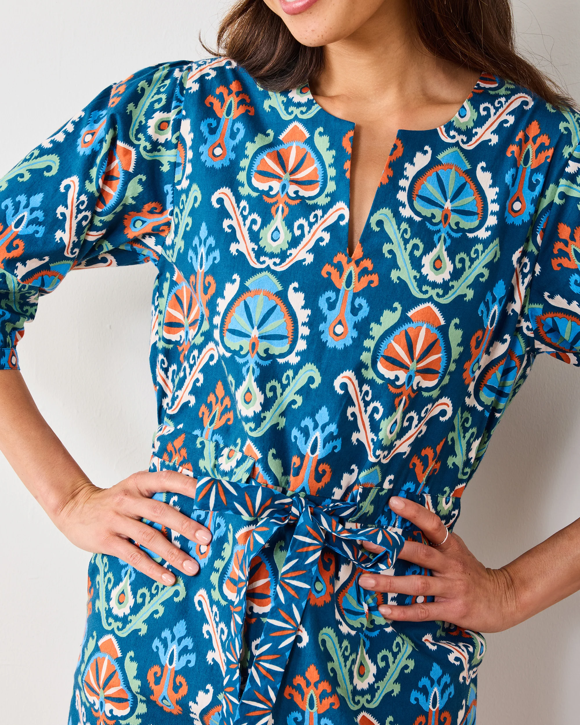 Eclectic Ikat - Genevieve Dress - Navy - Image 6