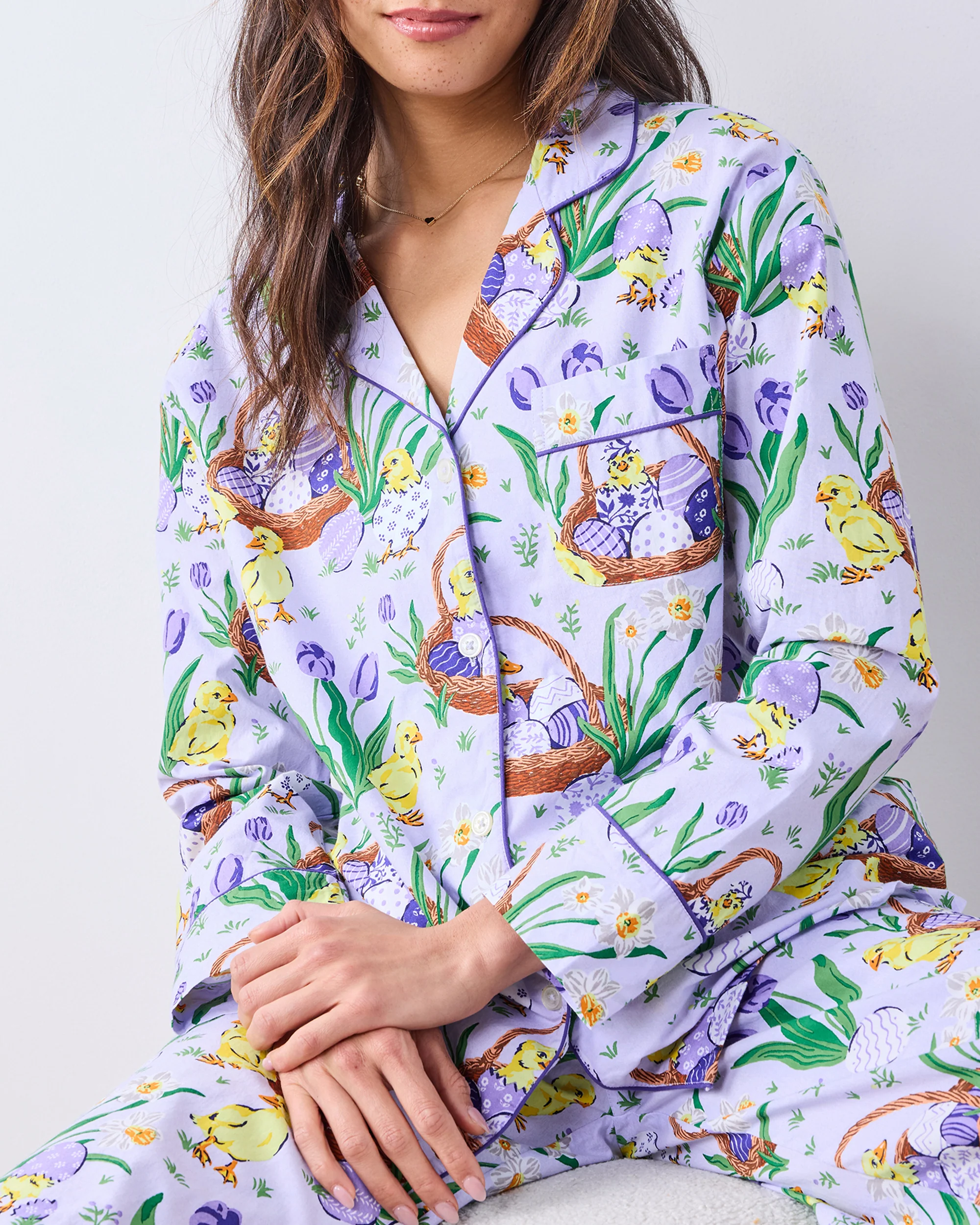 Egg Hunt - Long PJ Set - Dusty Lilac - Image 4