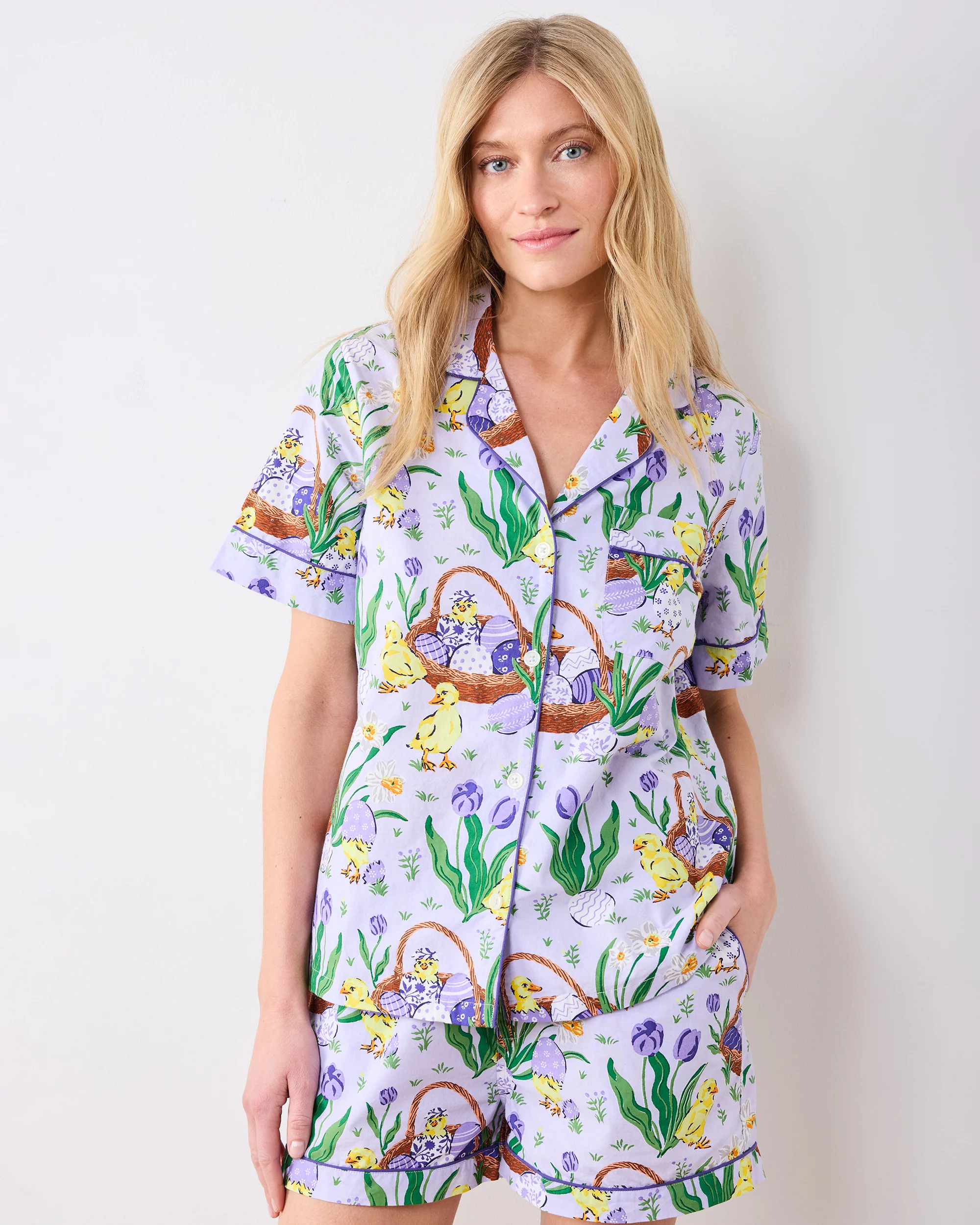 Egg Hunt - Short PJ Set - Dusty Lilac - Image 5