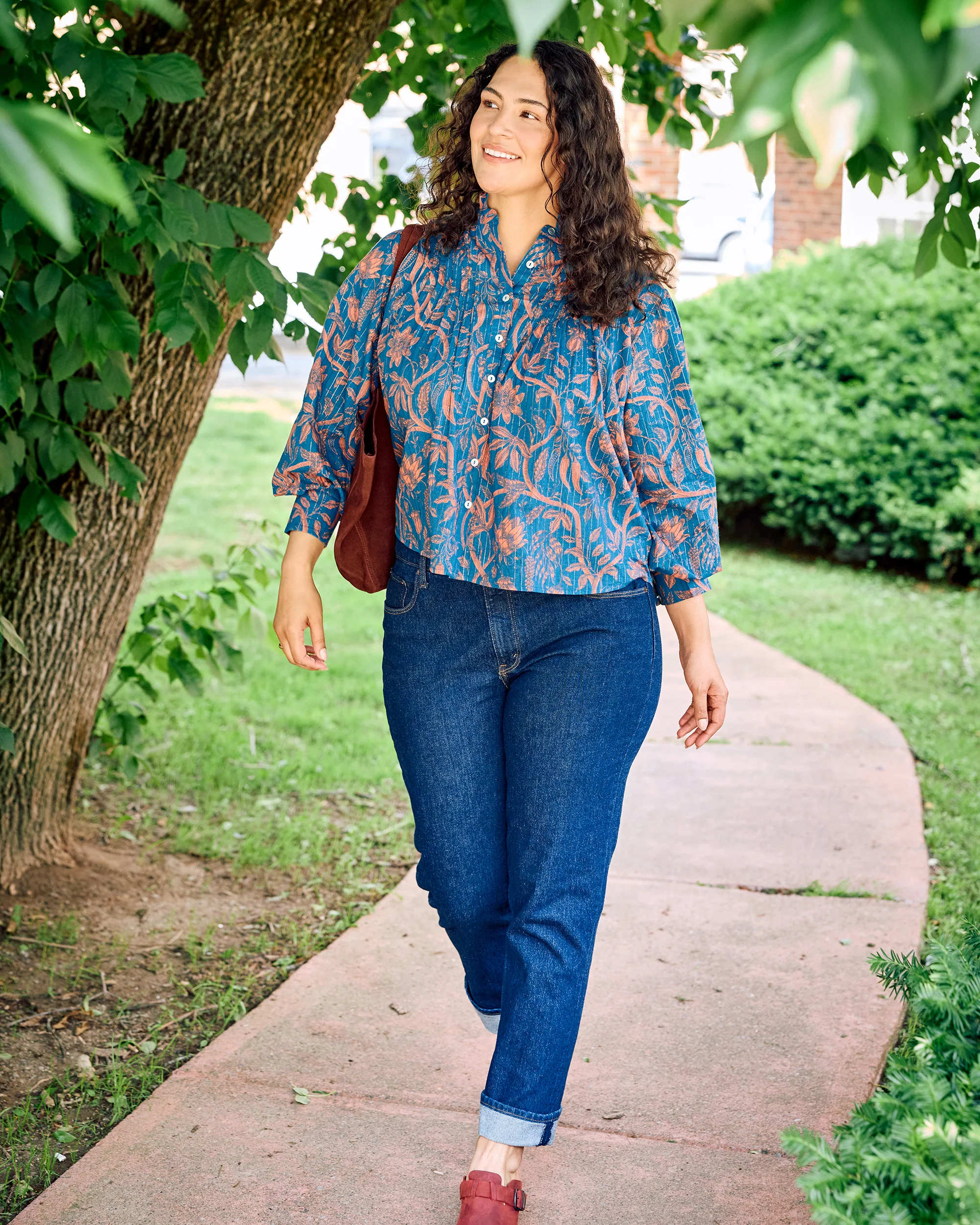 Etched Vine - On A Whim Blouse - Turquoise Blush - Image 6