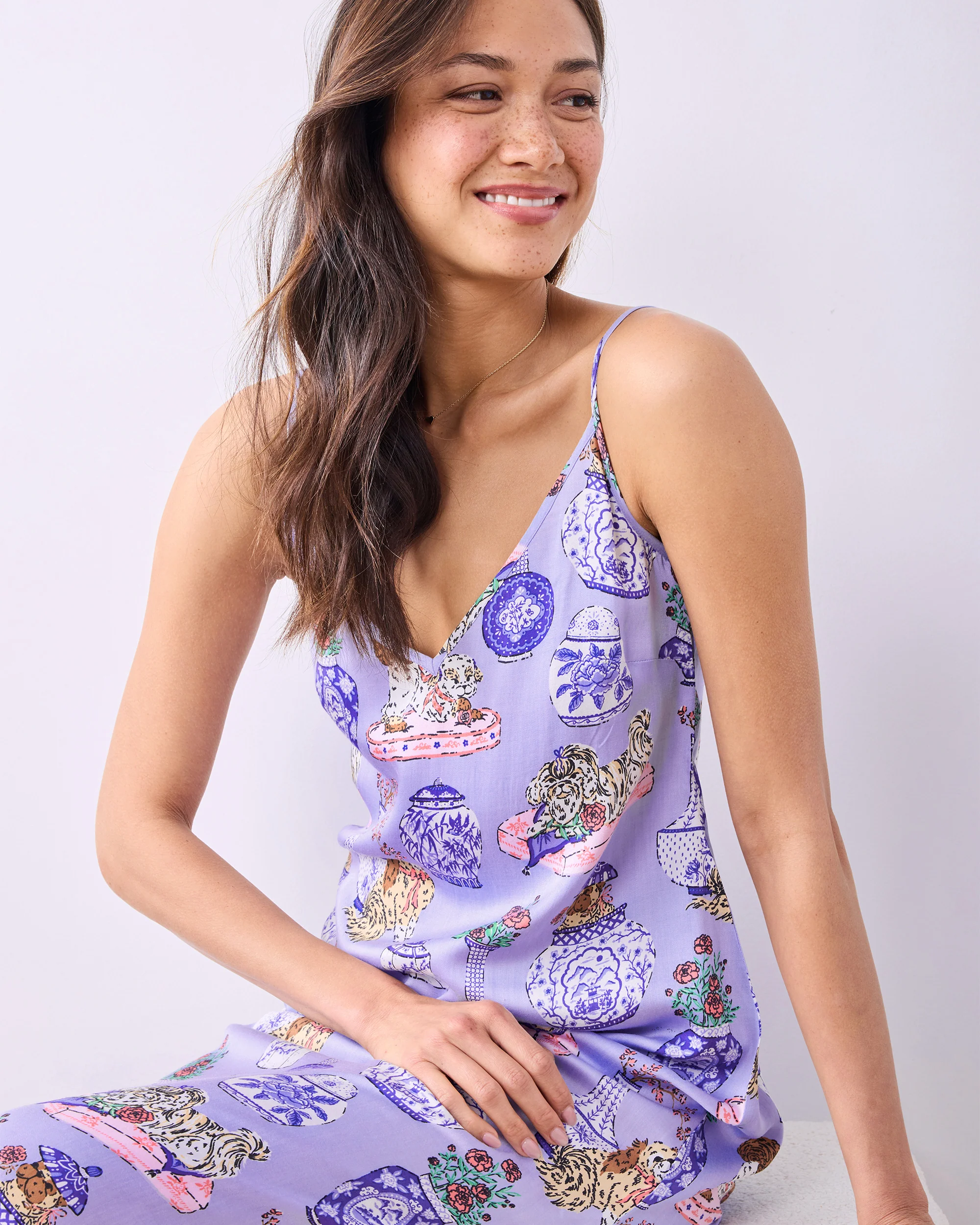 Fancy Dogs - Eco Satin Chic to Sleep Nightie - Lavender Glaze - Image 5