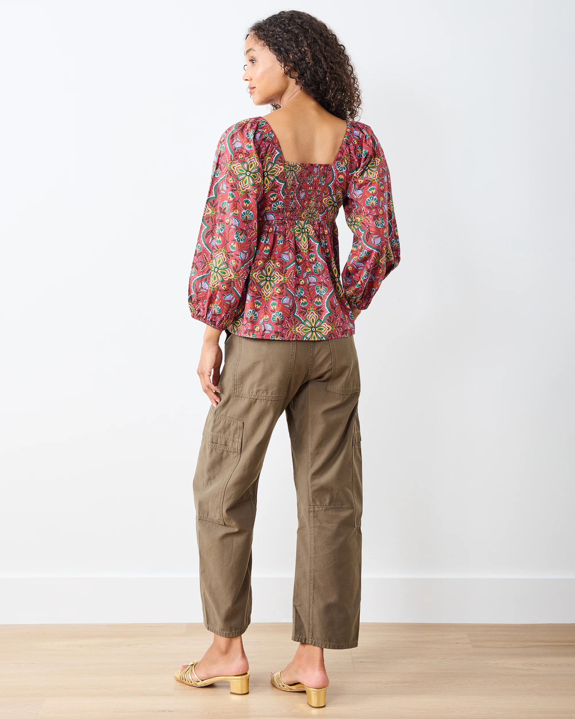 Festive Tapestry - Sloane Blouse - Burgundy - Image 4