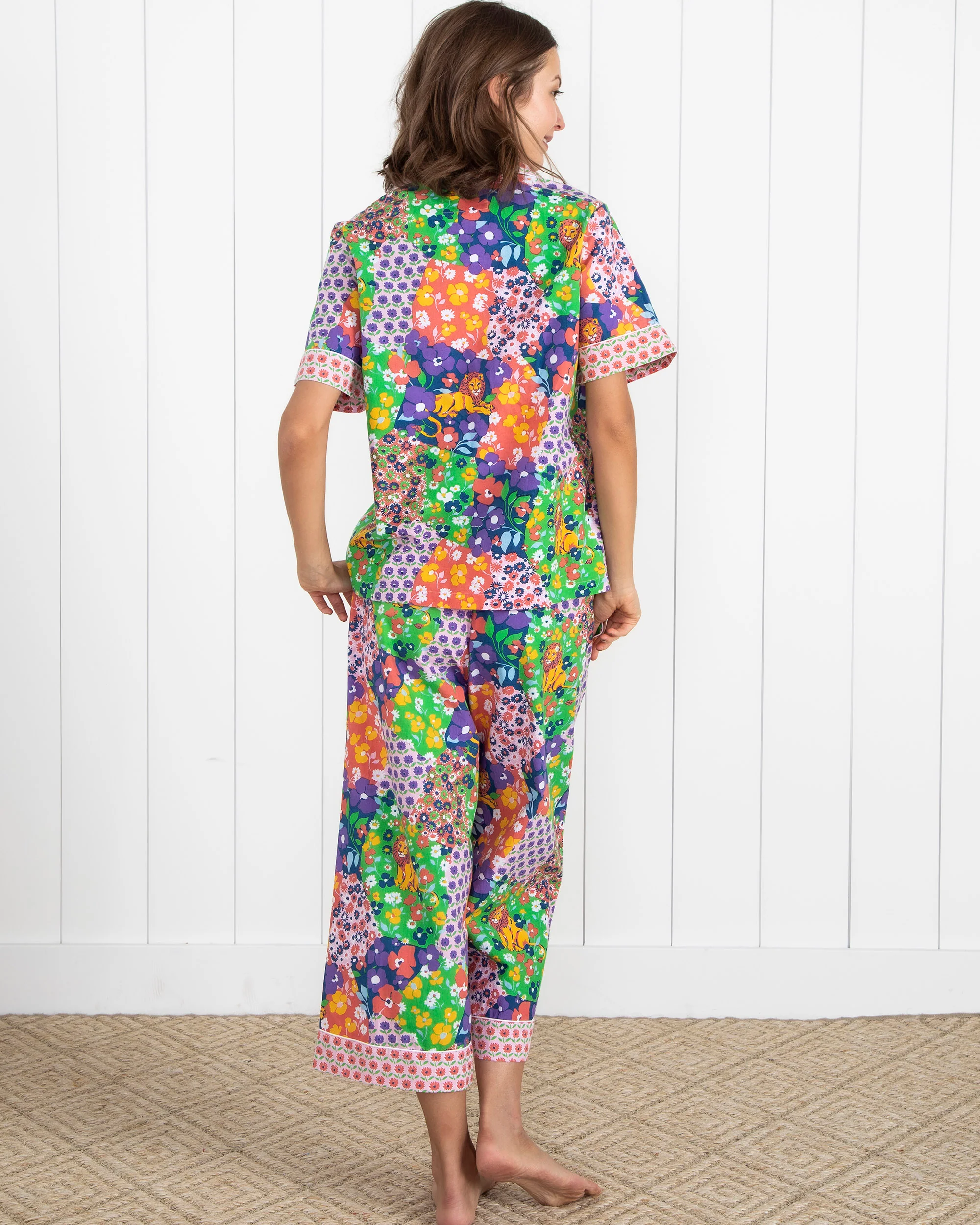 Flower Power - Short Sleeve Top & Cropped Pants Set - Grape Soda - Image 6