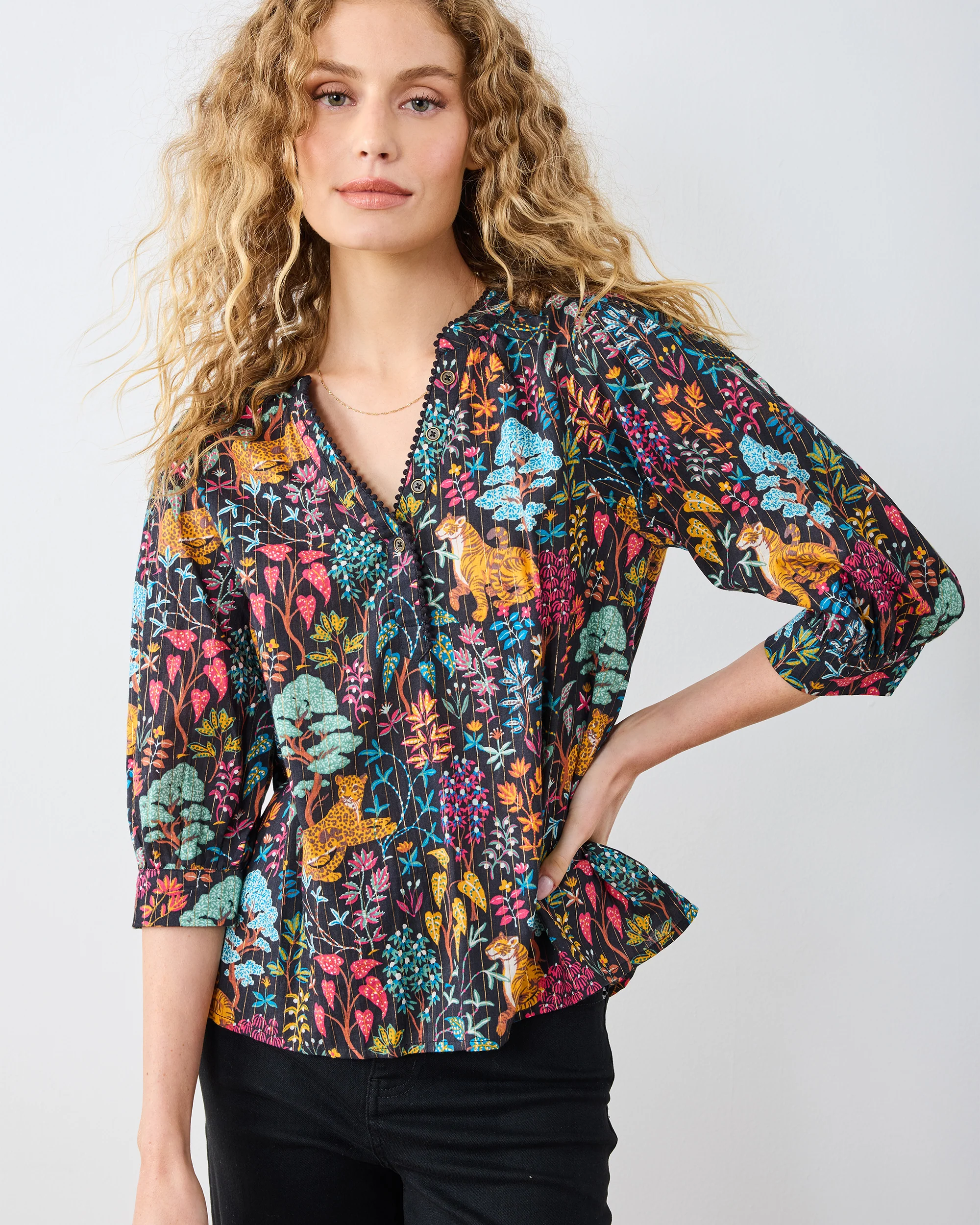 Garden Managerie - Juno Blouse - Ink - Image 6