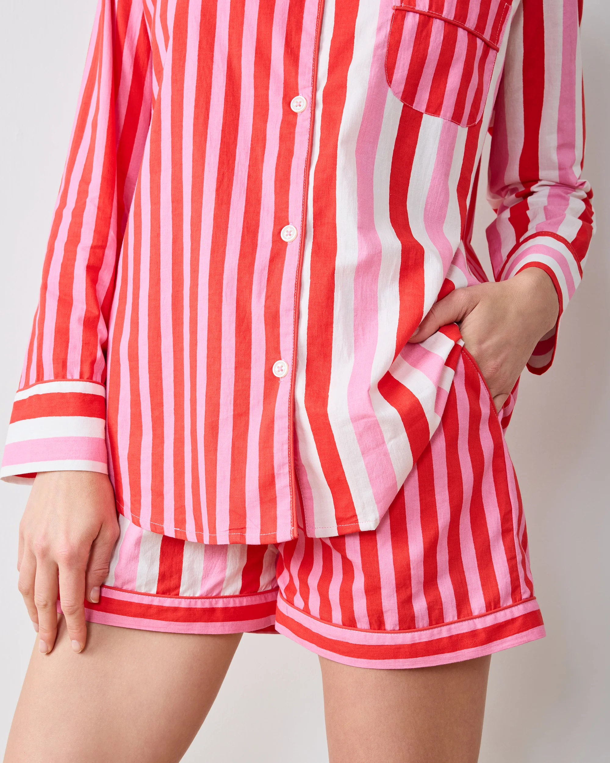 Taffy Stripes - Long Sleeve Top & Shorts Set - Peppermint Swirl - Image 3