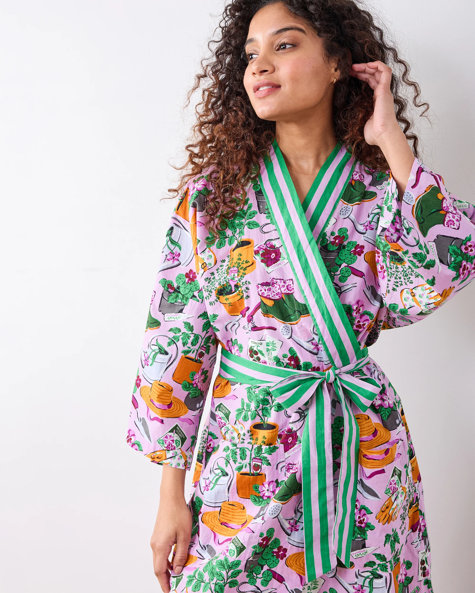 Green Thumb - Long Robe - Pink Cosmos - Image 5