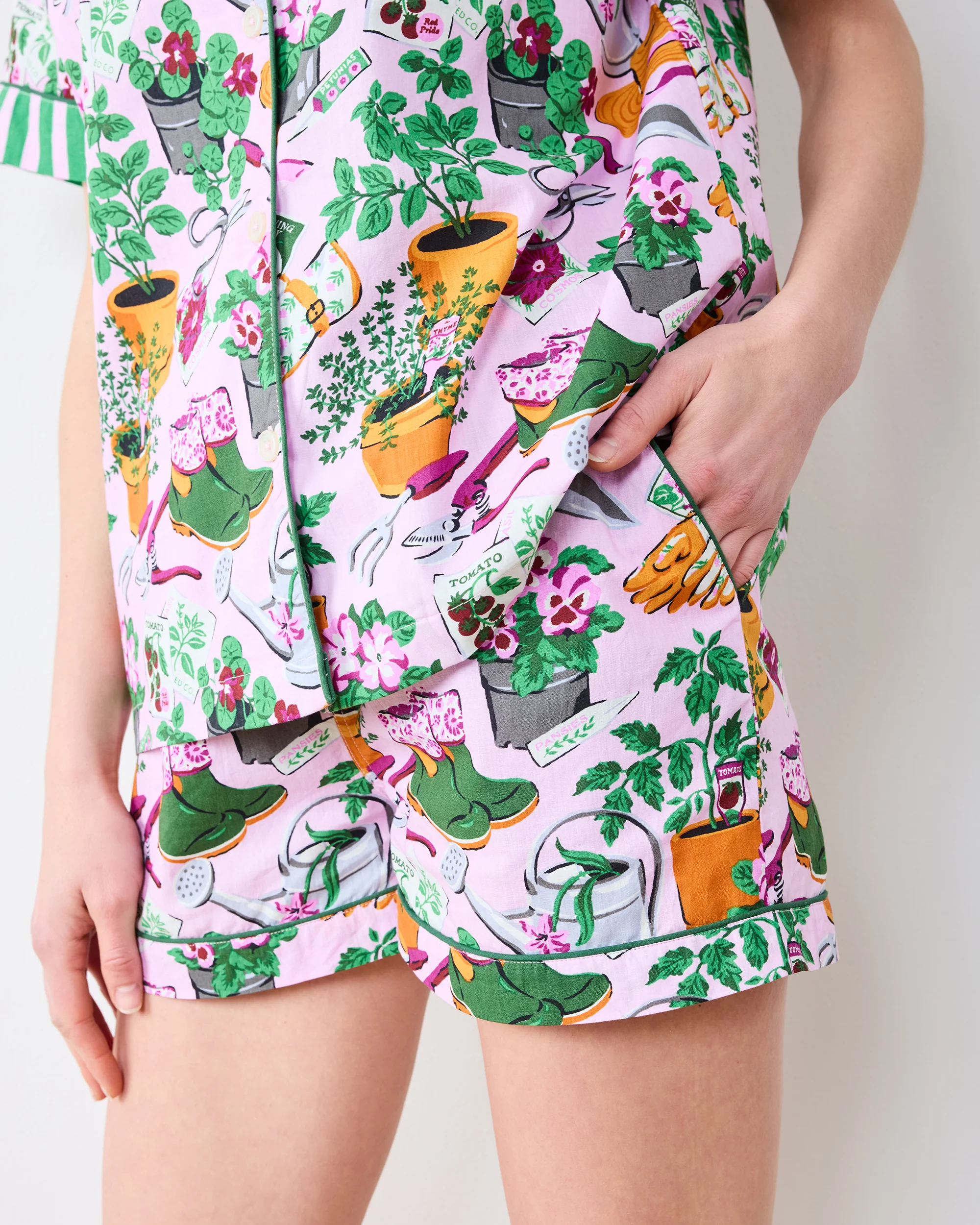 Green Thumb - Short PJ Set - Pink Cosmos - Image 3