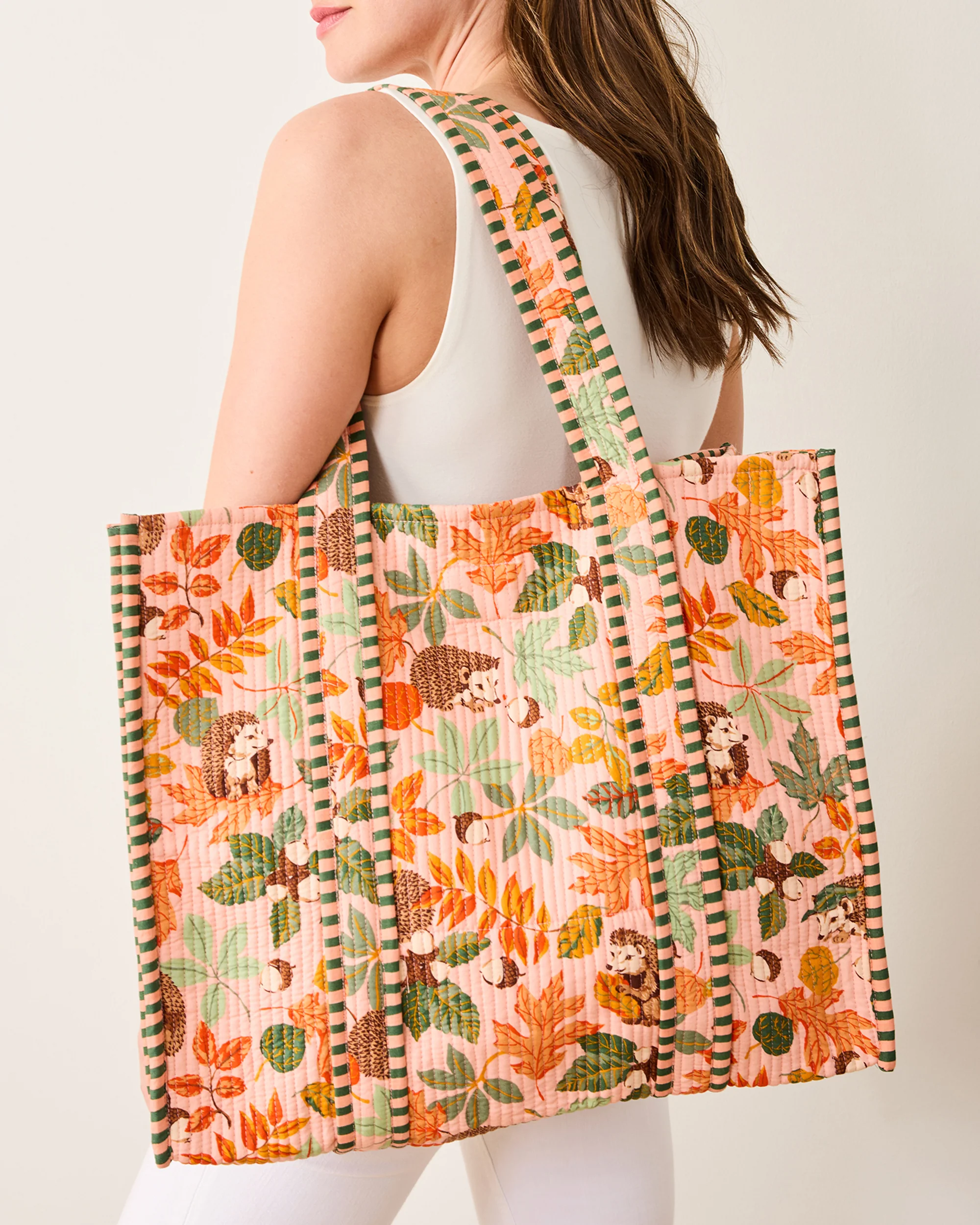 Hedgehog Forest - The Traveler Tote - Peach Leaf - Image 2