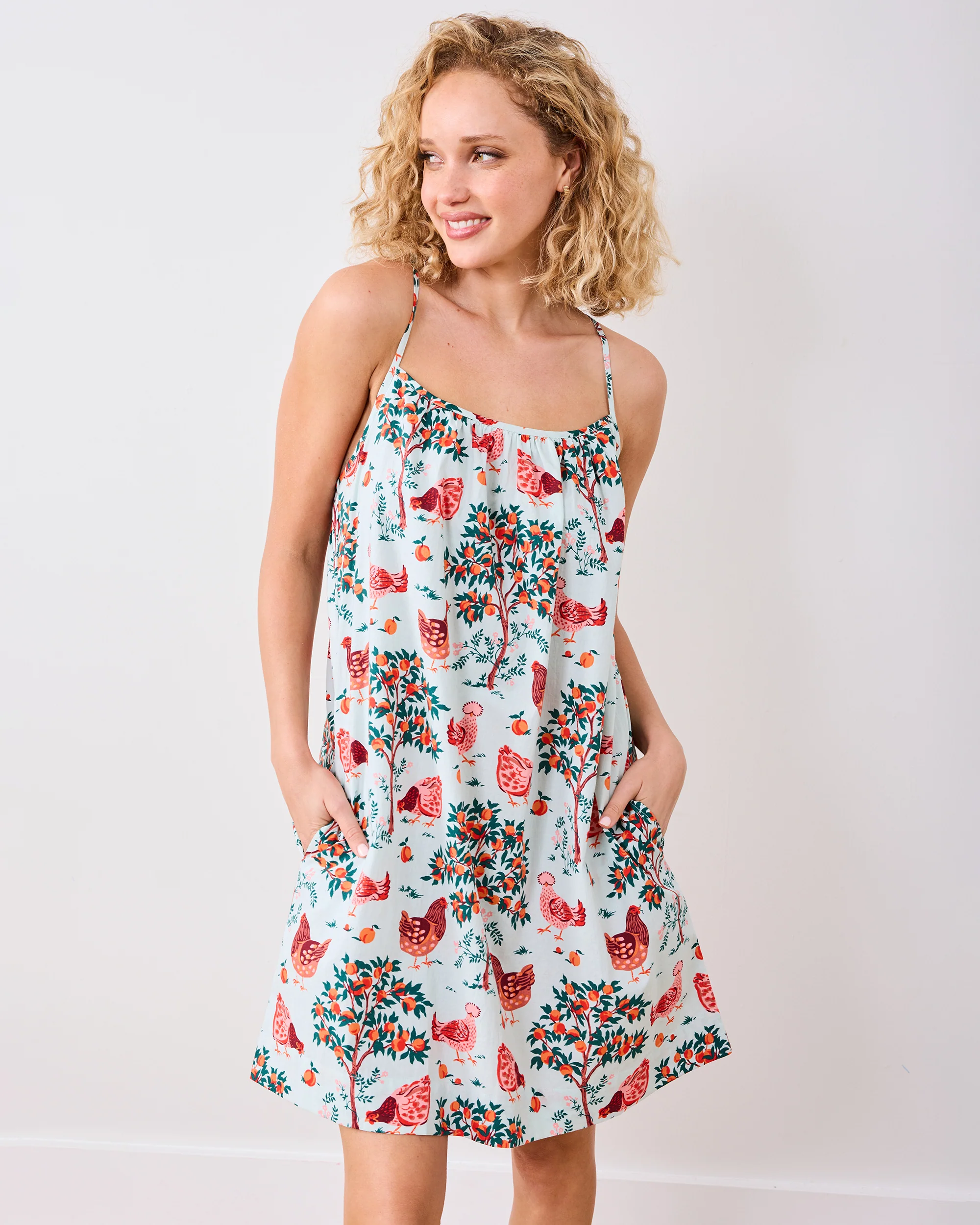 Hen House - Cami Nightgown - Soft Blue - Image 4