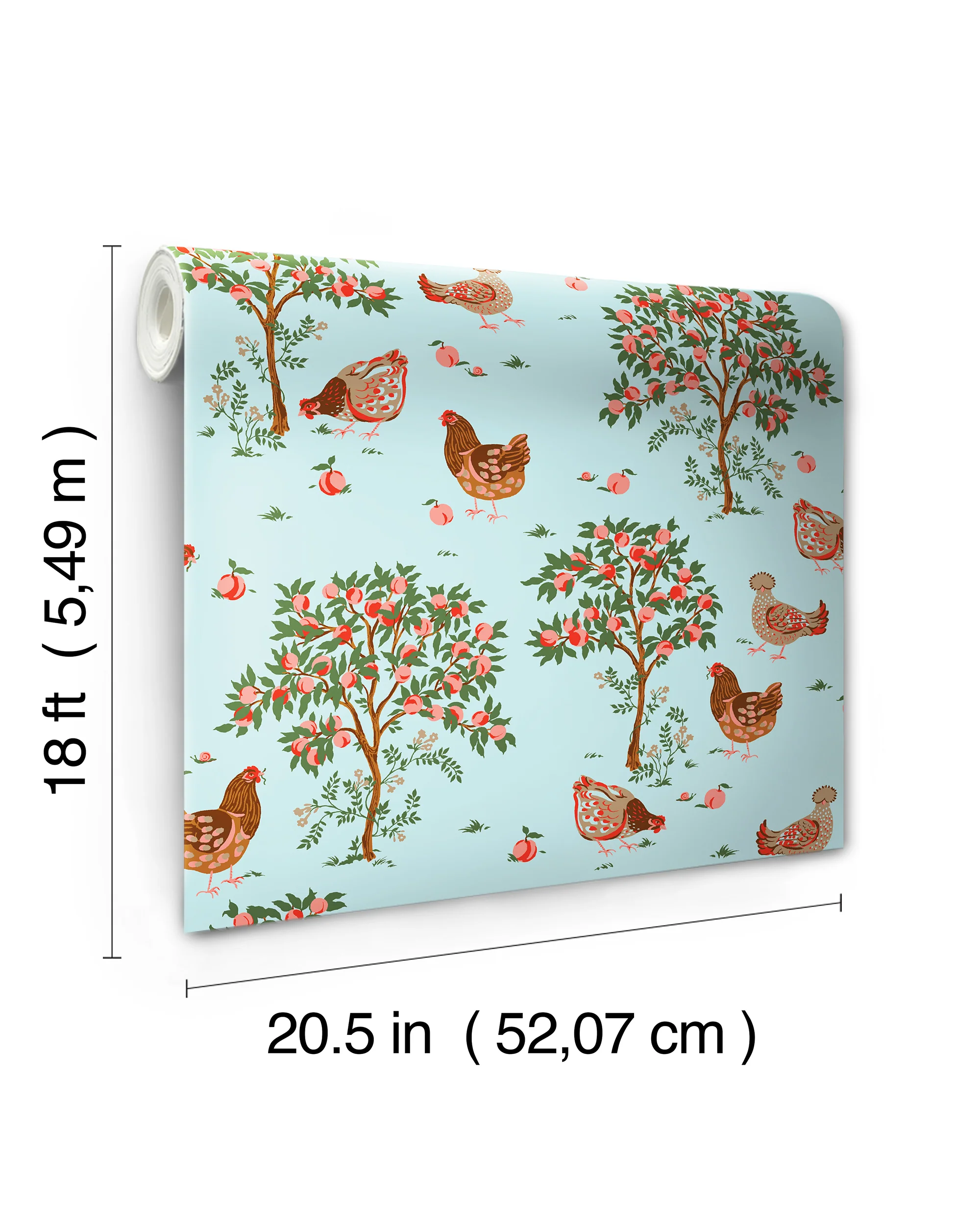 Hen House - Peel & Stick Wallpaper - Aqua - Image 5