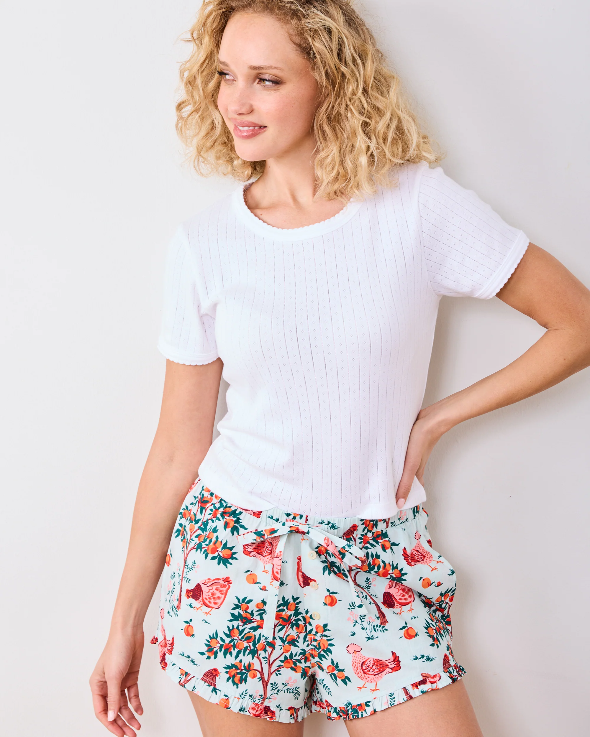 Hen House - Ruffle Shorts - Soft Blue - Image 5