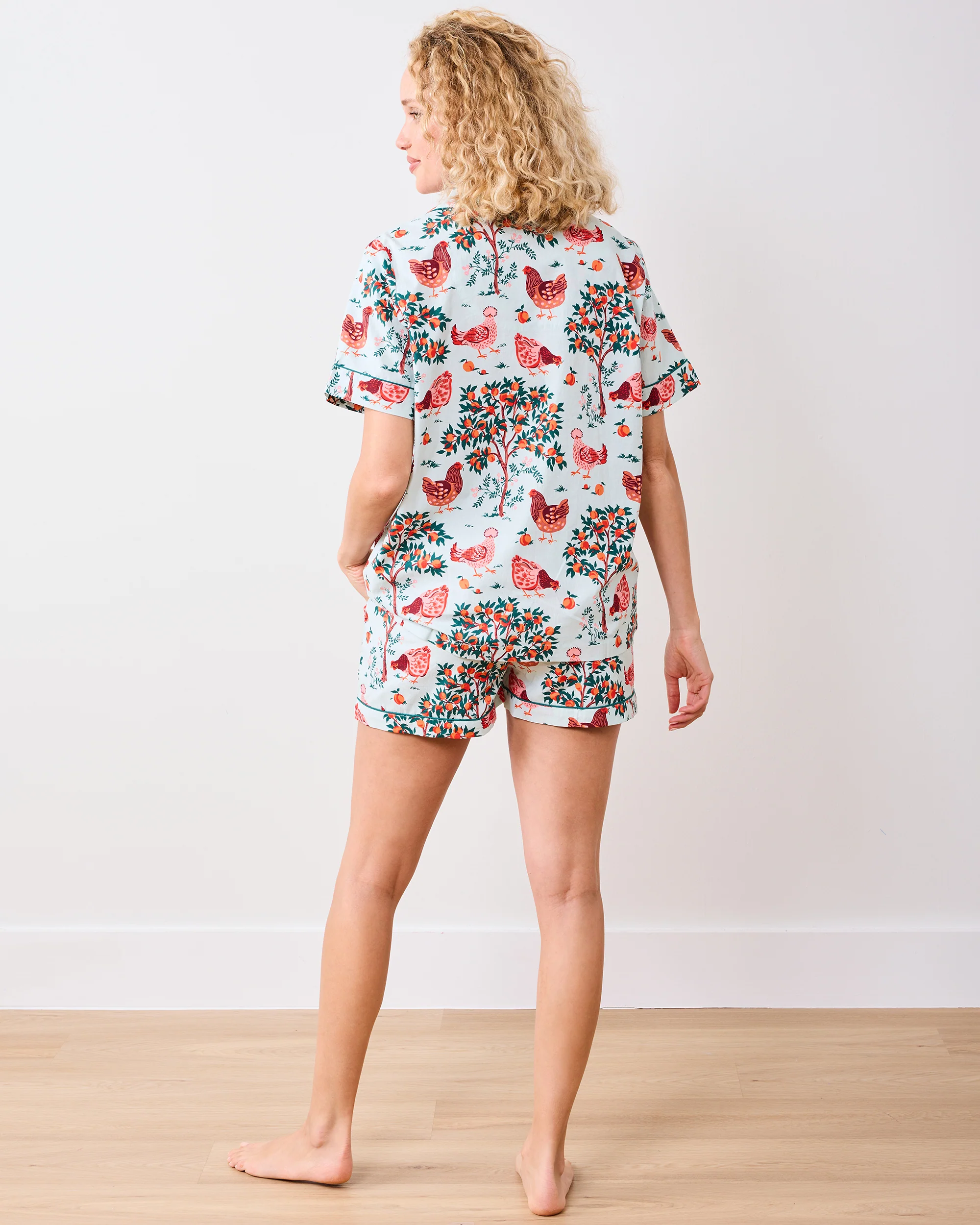 Hen House - Short PJ Set - Soft Blue - Image 5