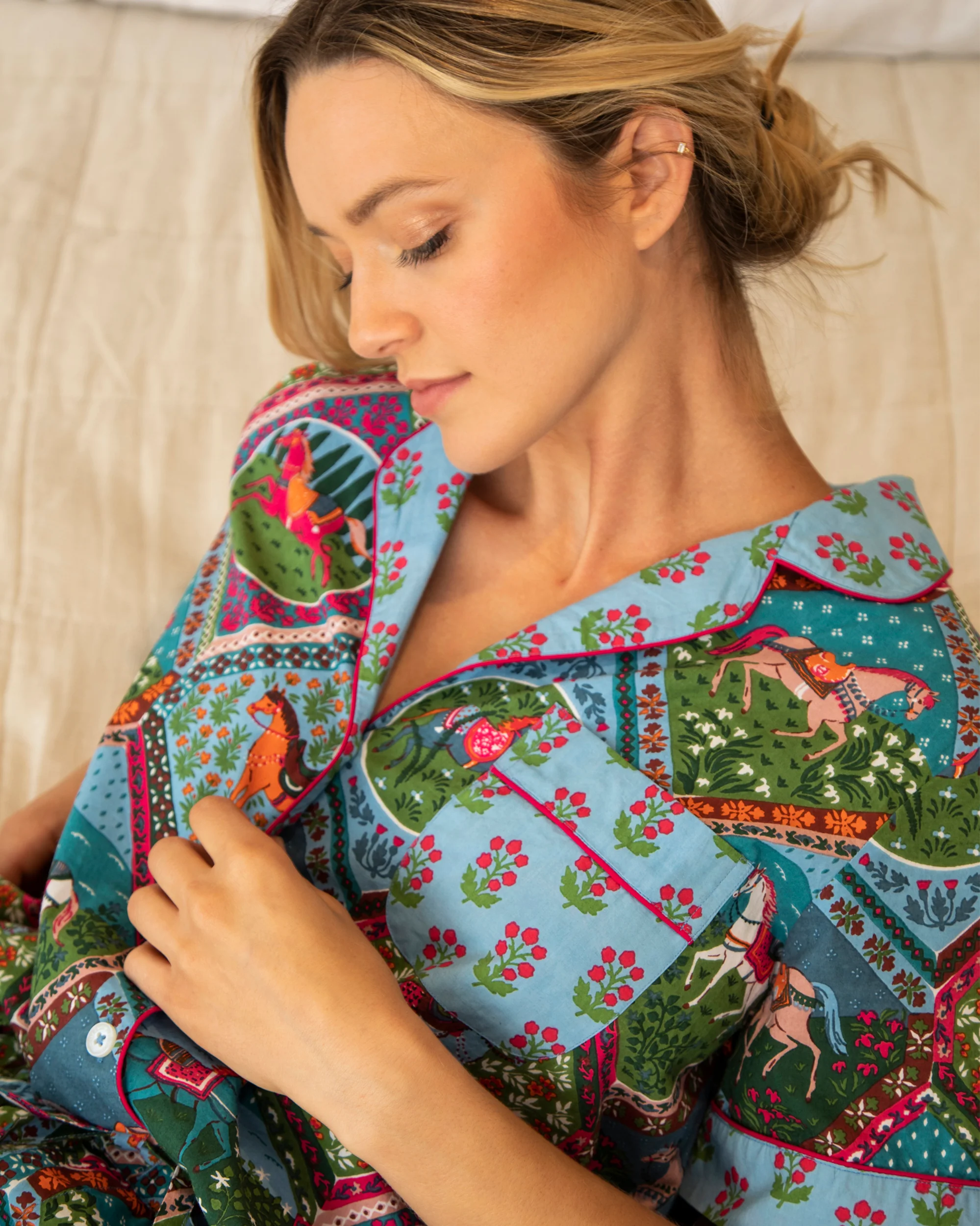 High Horse - Short PJ Set - Blush Denim - Image 6