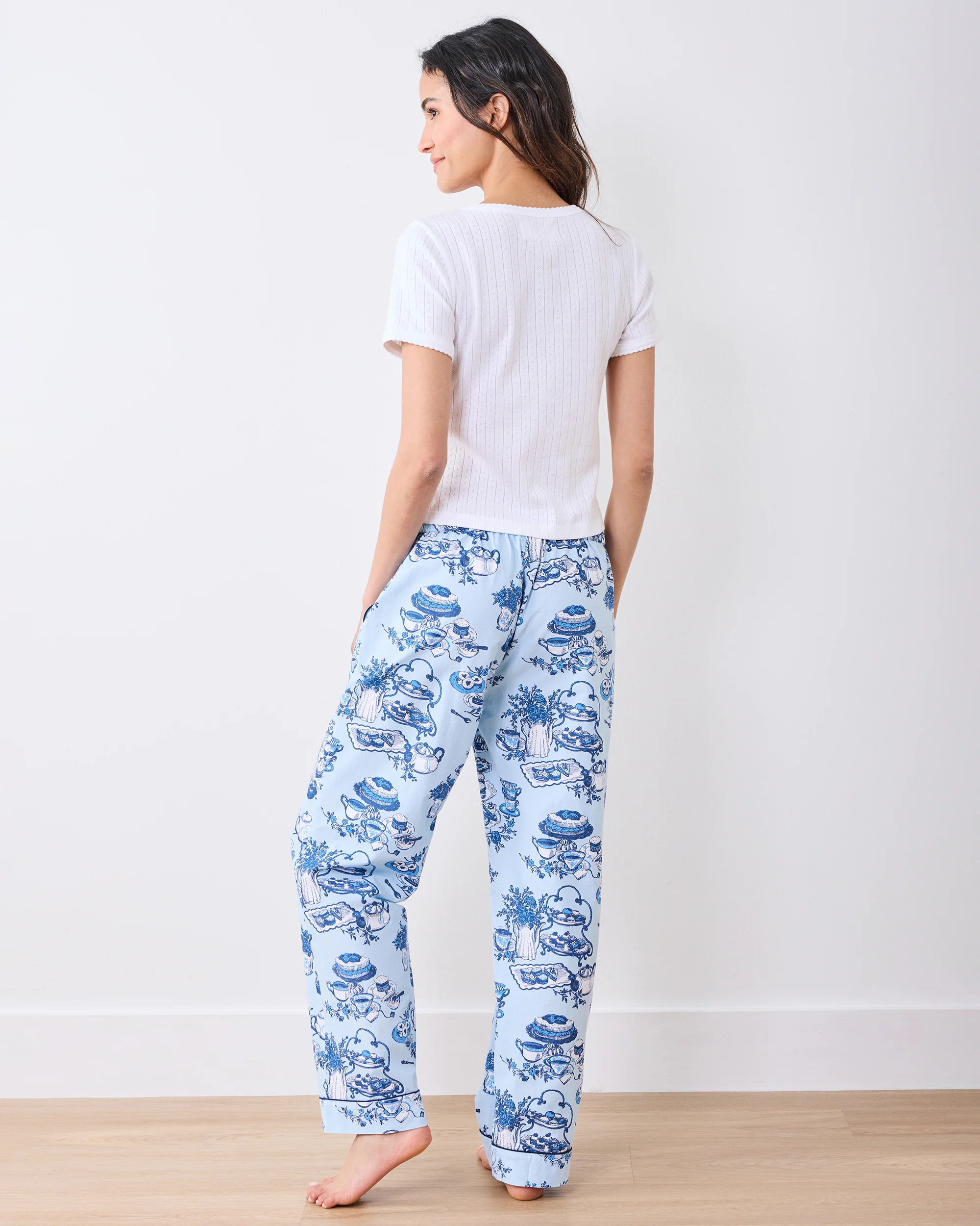 High Tea Toile - Tall PJ Pants - Notting Hill Blue - Image 5