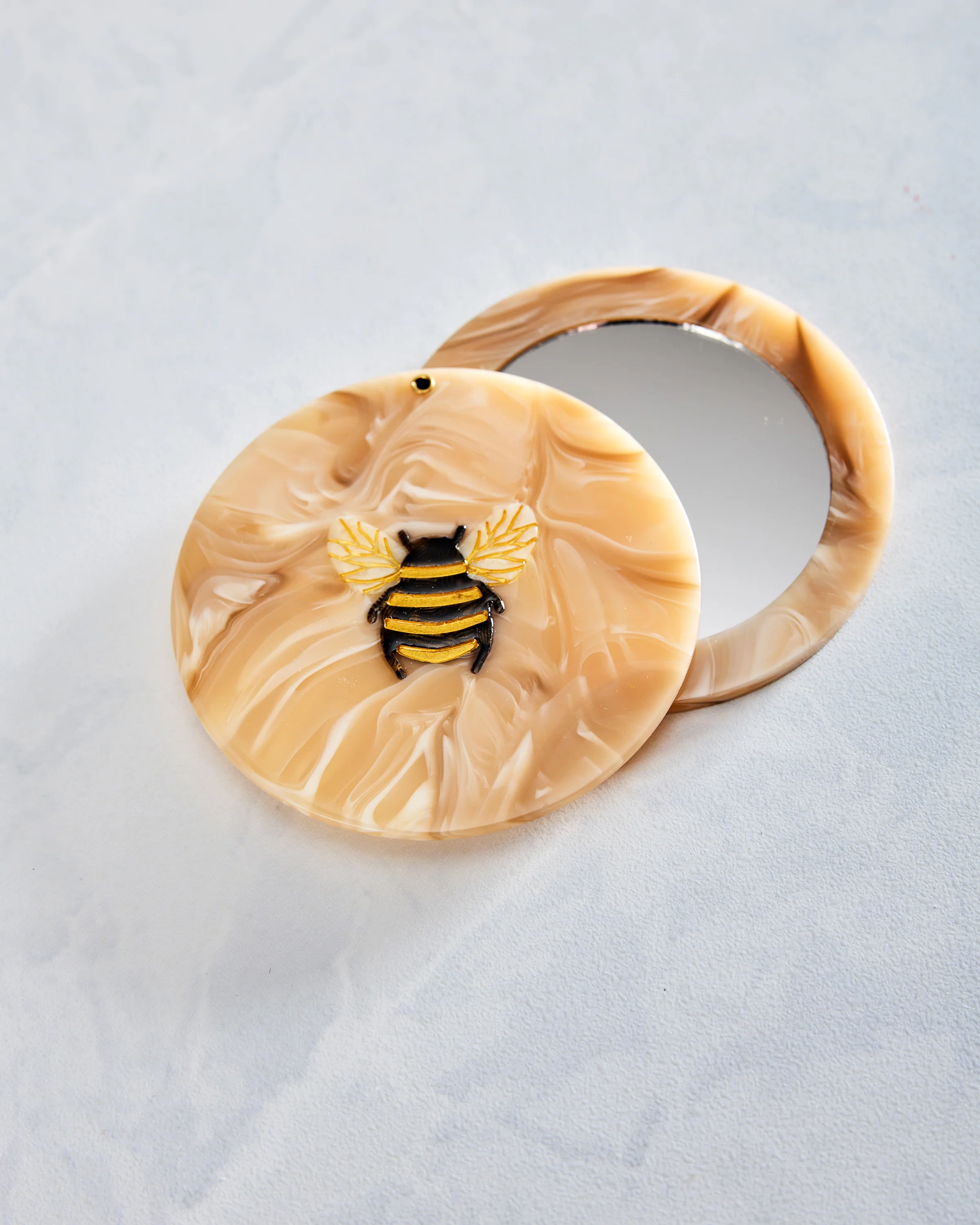 Honey Combo - Hand Painted Honey Bee Compact Mirror - Solar Eclipse - Image 3