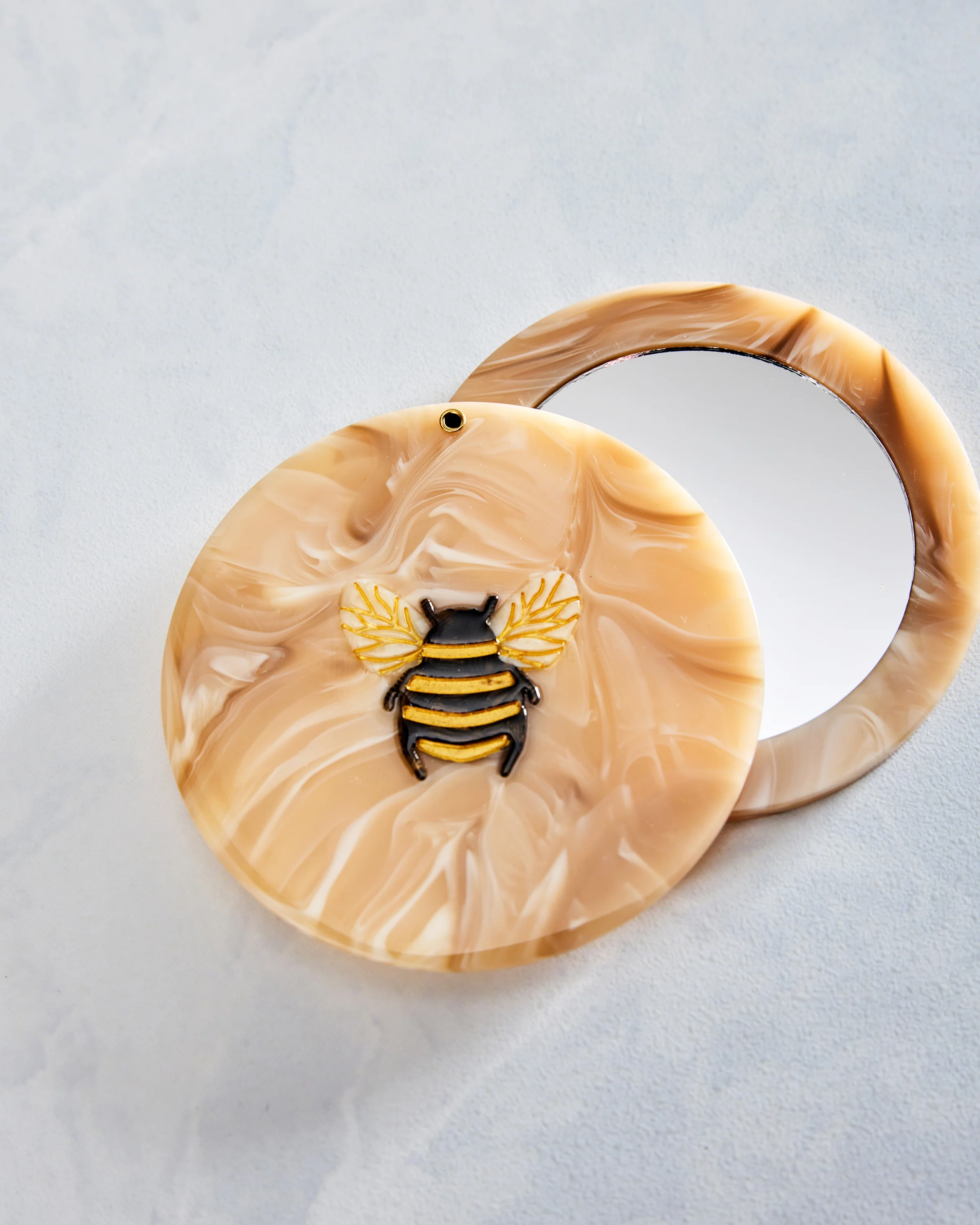 Honey Combo - Hand Painted Honey Bee Compact Mirror - Solar Eclipse - Image 5