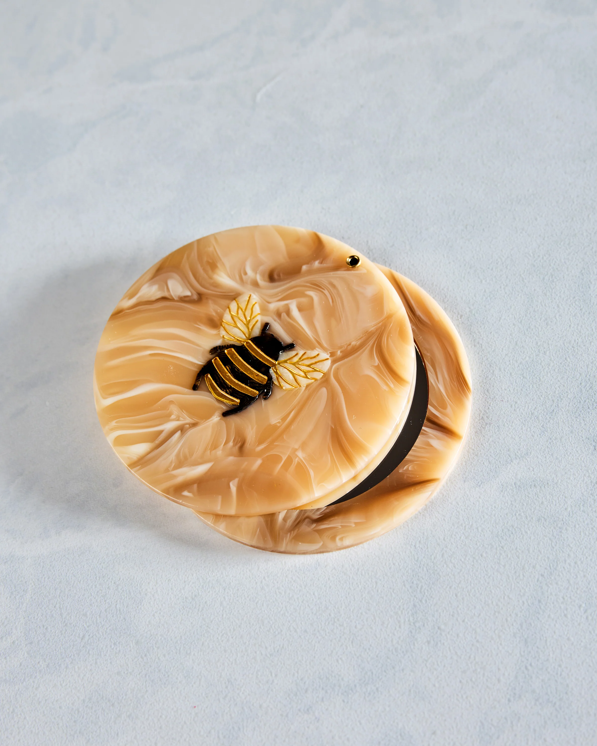 Honey Combo - Hand Painted Honey Bee Compact Mirror - Solar Eclipse - Image 6