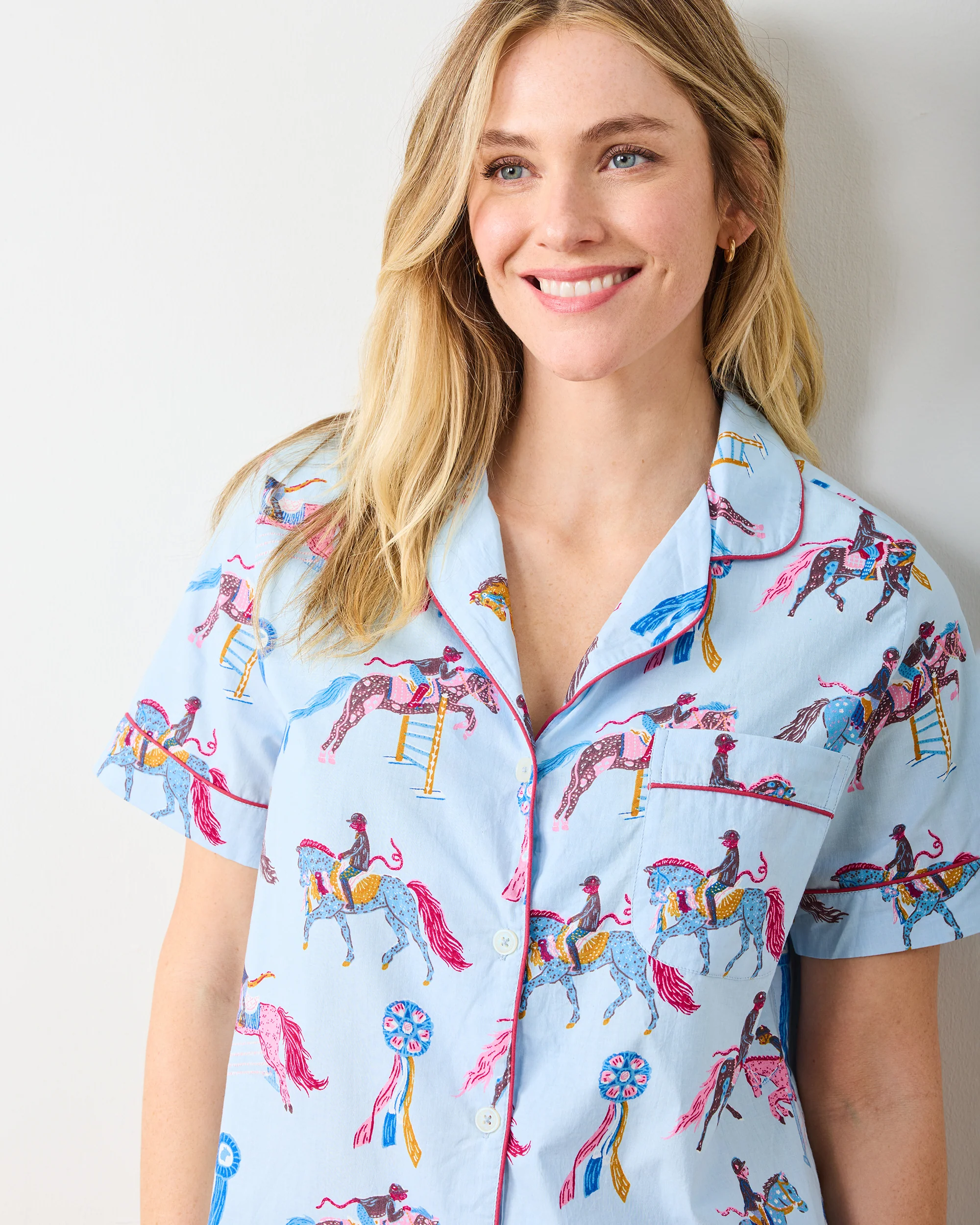 Horse Show - Short PJ Set - Blue Ribbon - Image 3